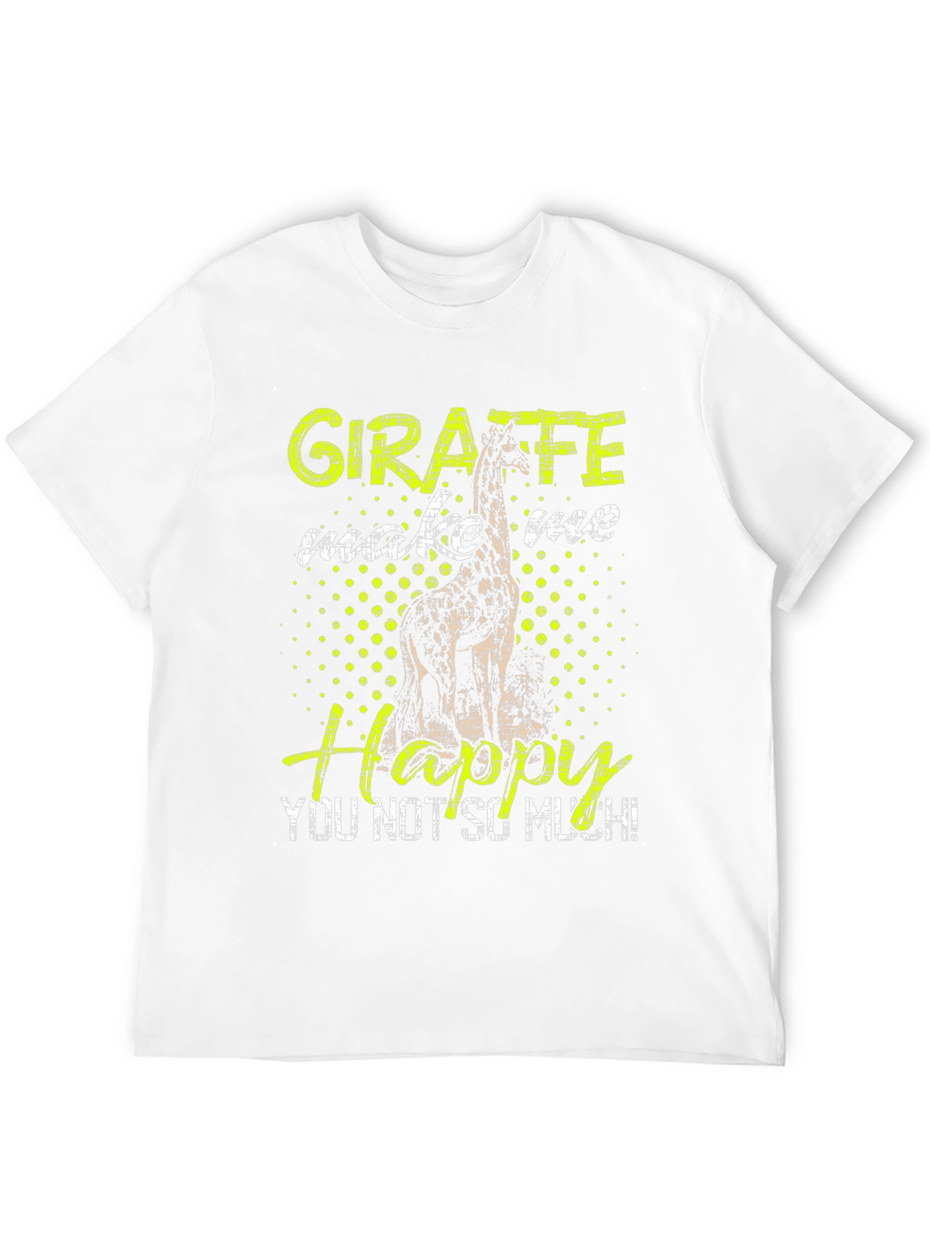 Giraffe Happy T-Shirt Funny Animal Tee Mens