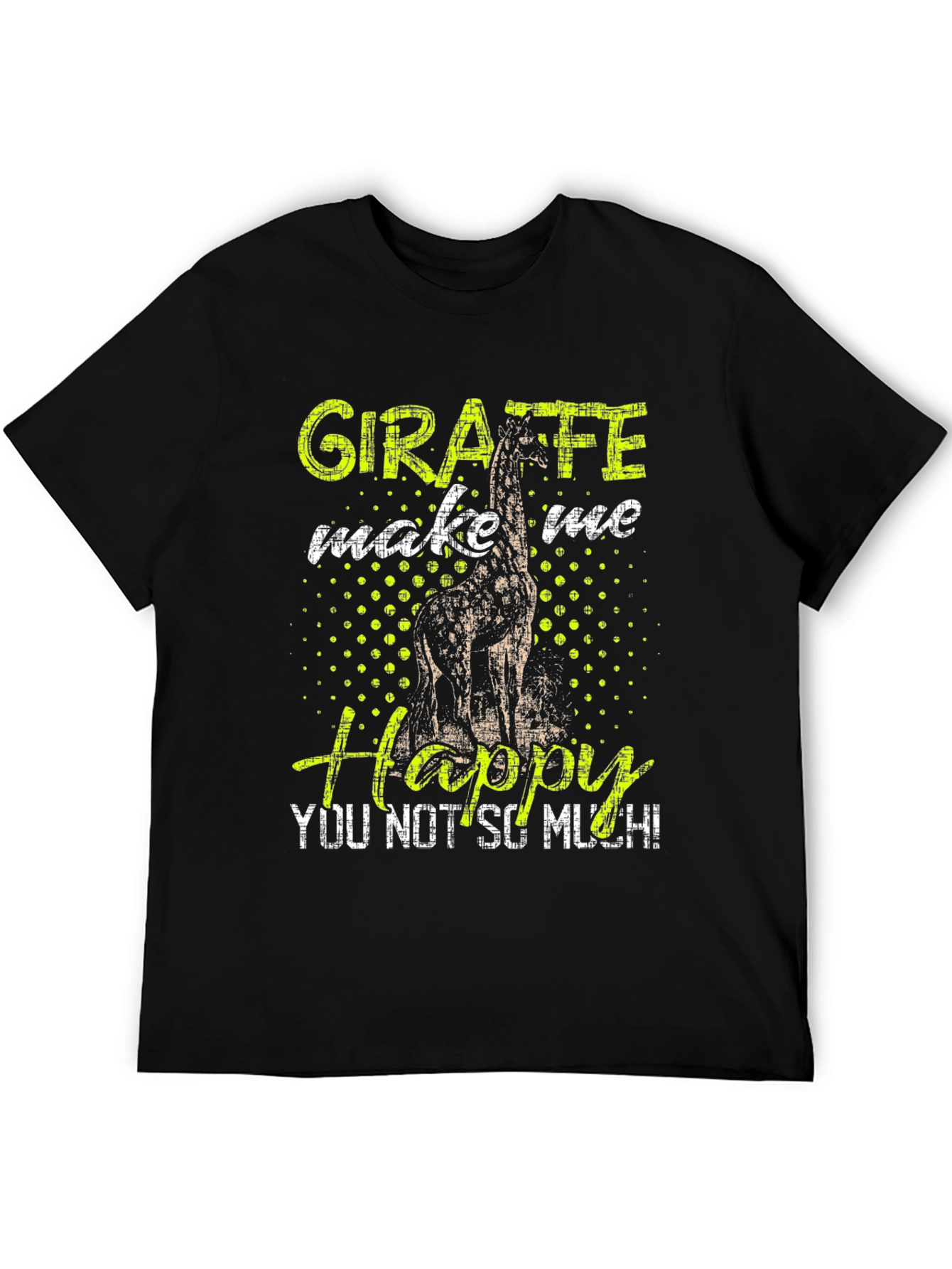 Giraffe Happy T-Shirt Funny Animal Tee Mens