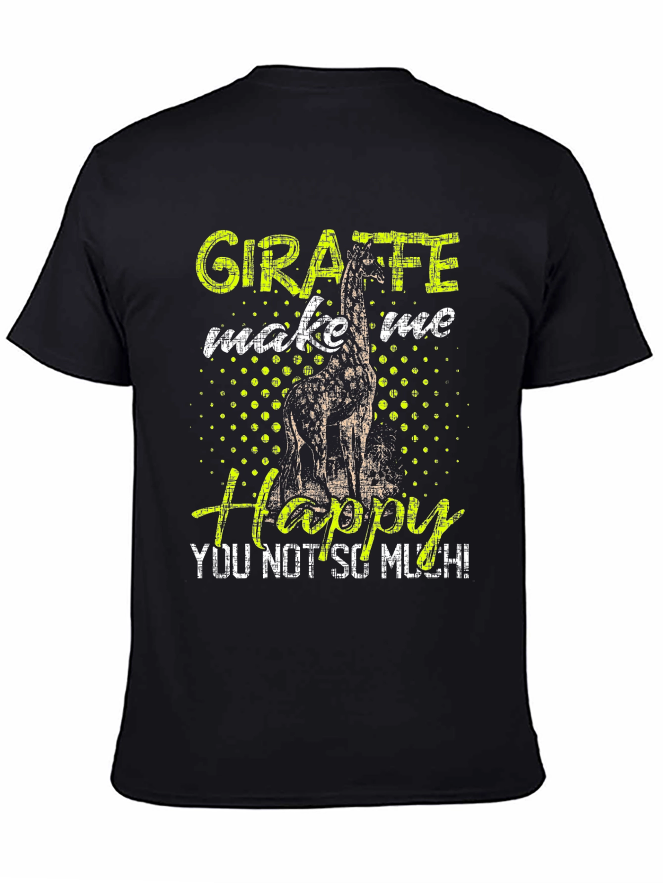 Giraffe Happy T-Shirt Funny Animal Tee Mens
