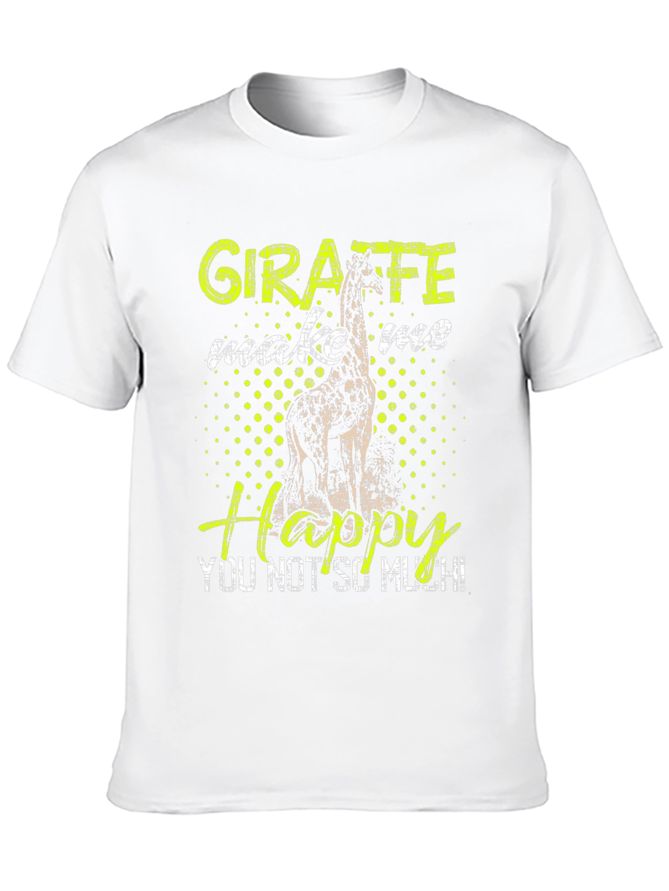 Giraffe Happy T-Shirt Funny Animal Tee Mens