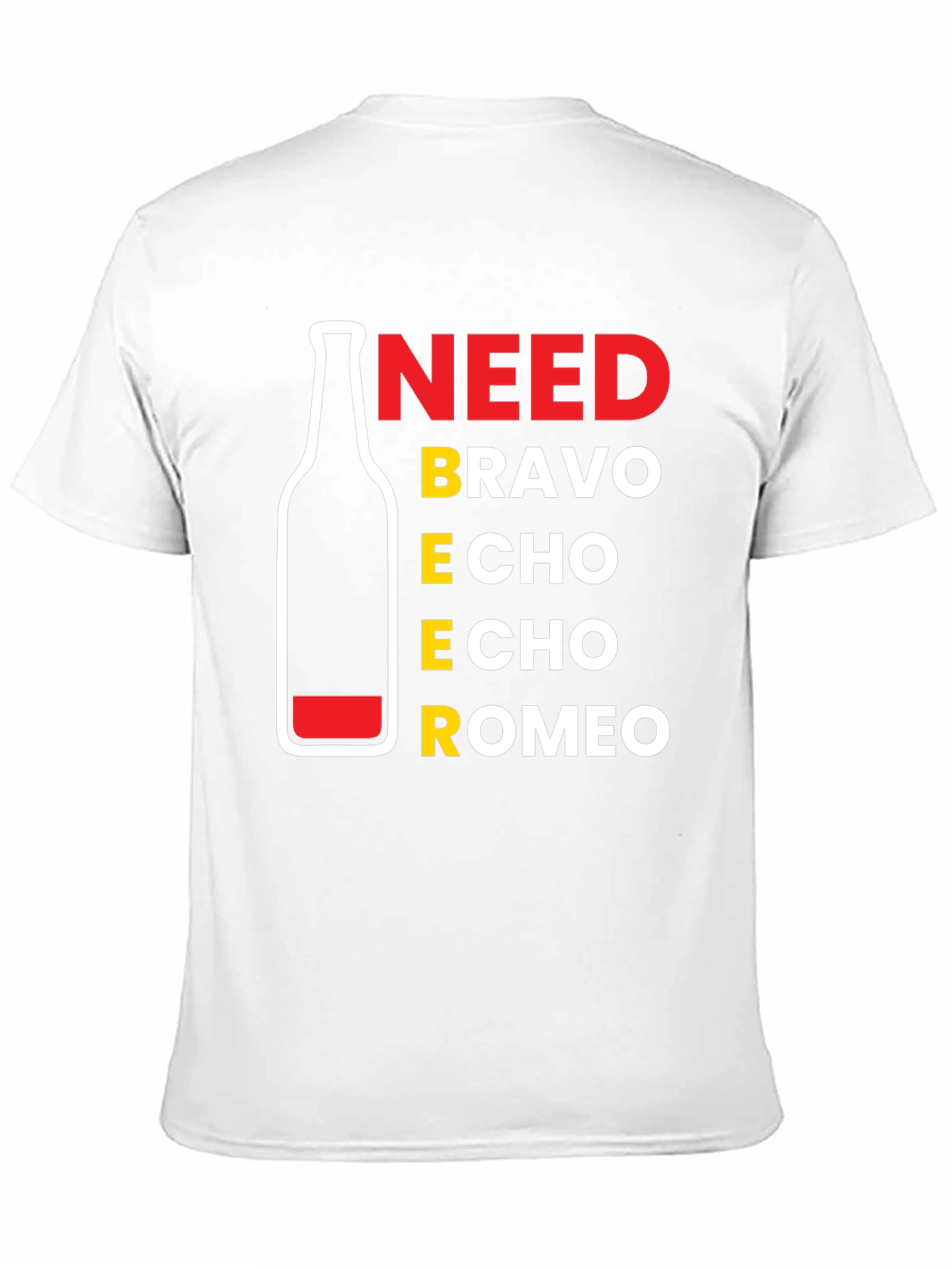 Need Beer Bravo Echo Romeo Mens Black T-Shirt