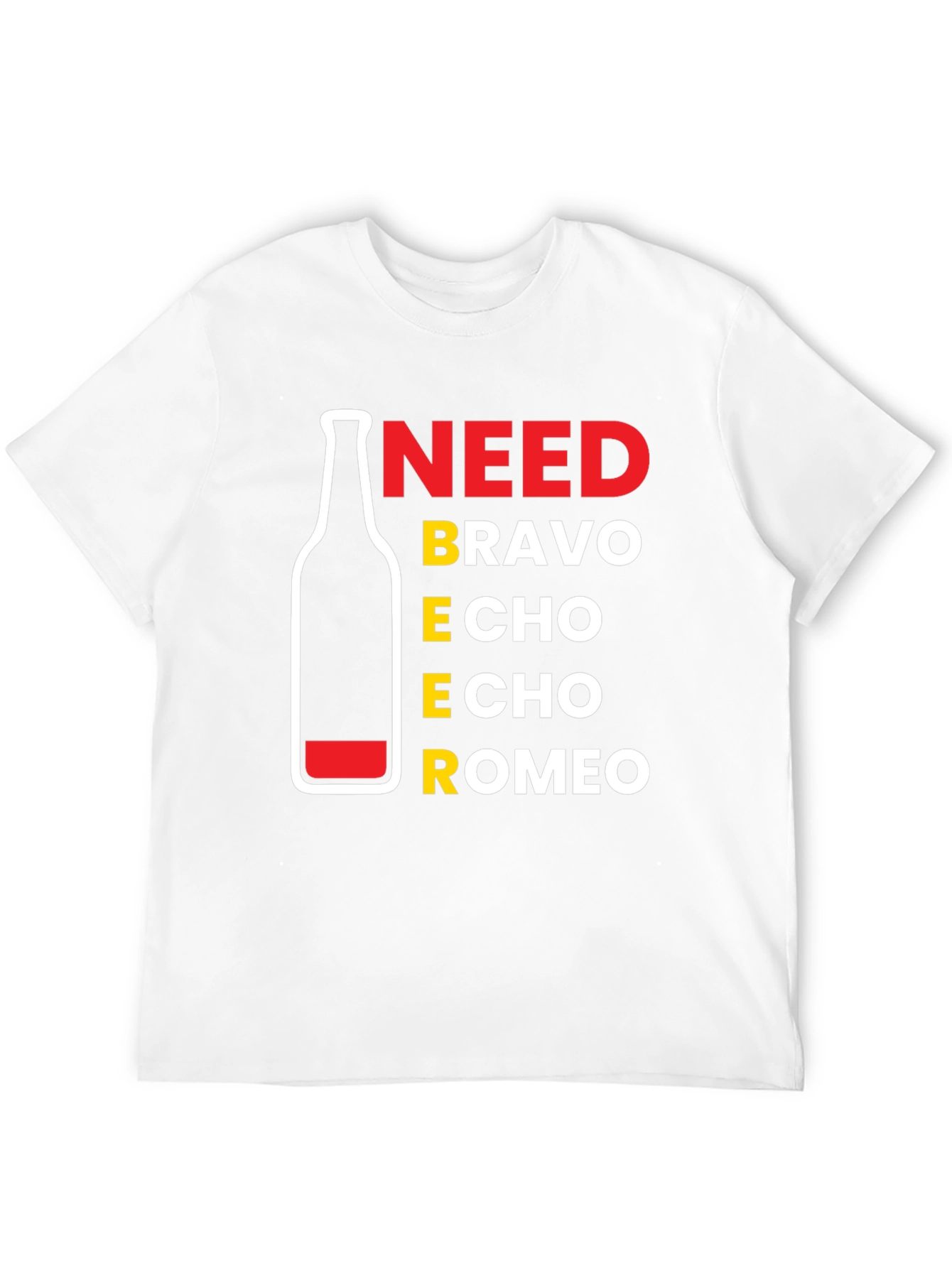 Need Beer Bravo Echo Romeo Mens Black T-Shirt