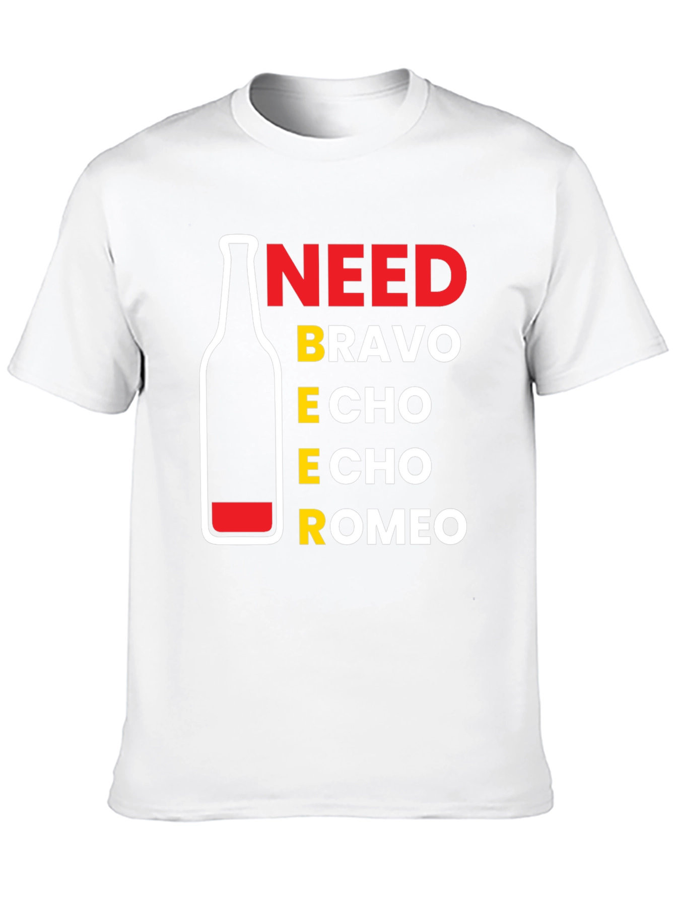 Need Beer Bravo Echo Romeo Mens Black T-Shirt