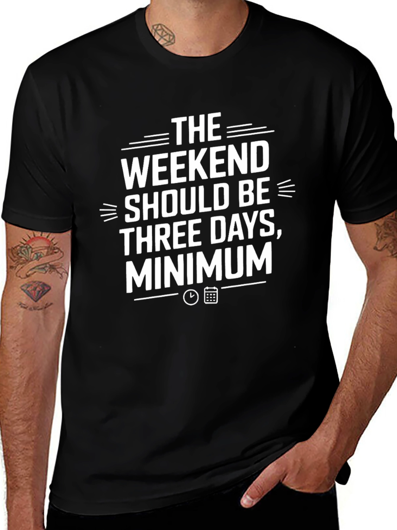 Weekend Three Day Minimum Black Graphic Tee