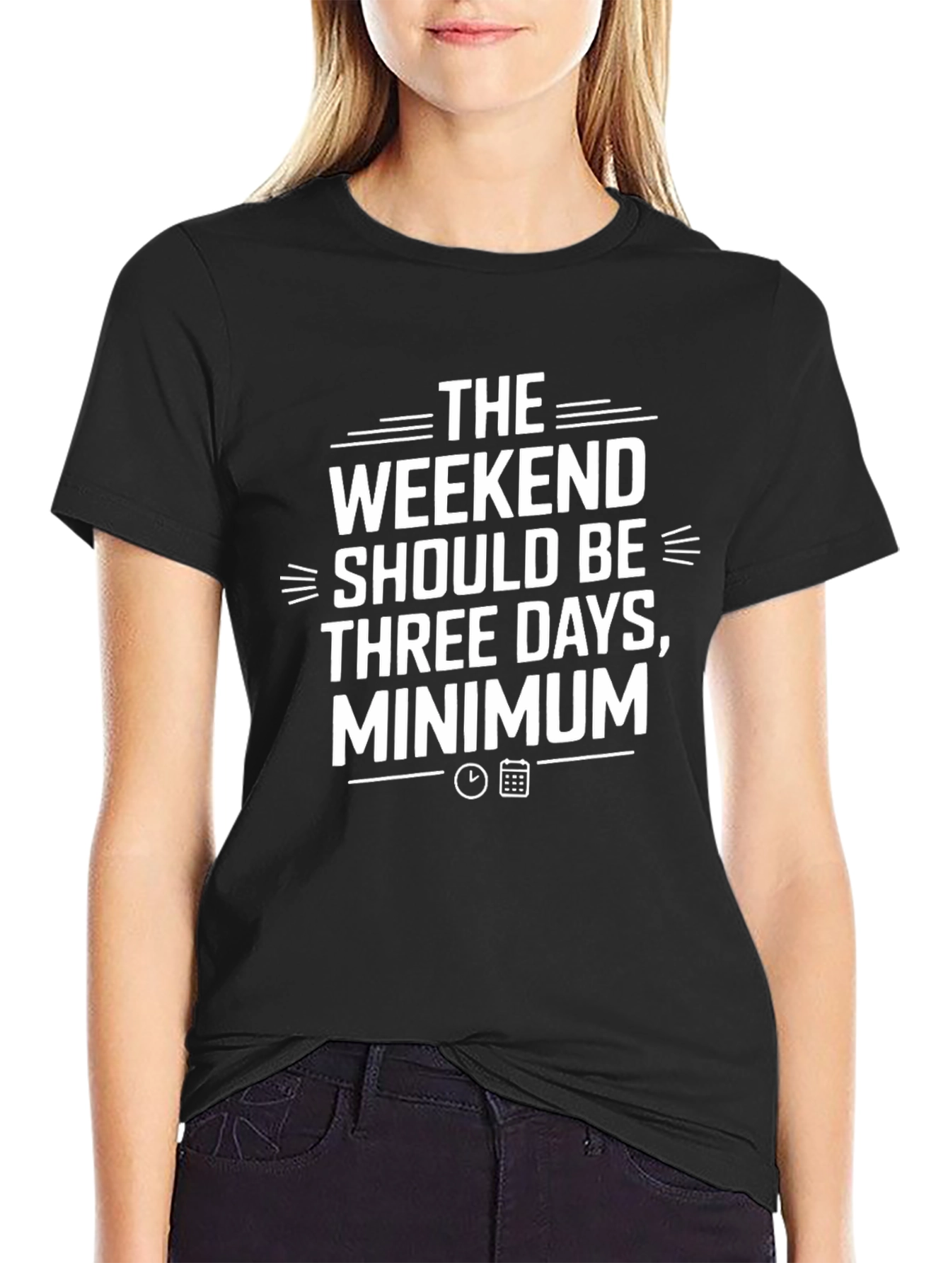 Weekend Three Day Minimum Black Graphic Tee