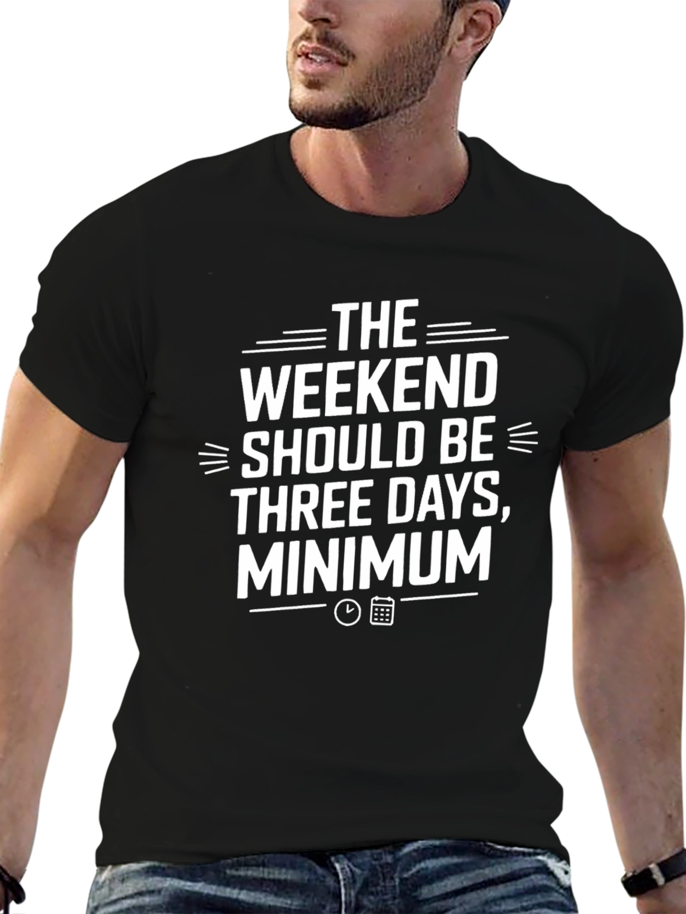 Weekend Three Day Minimum Black Graphic Tee