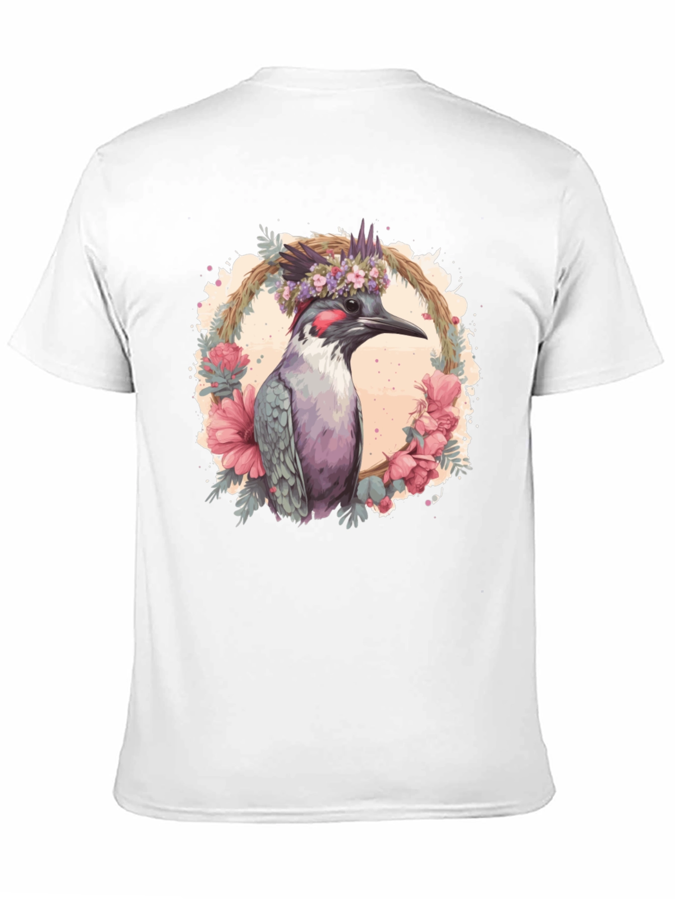 Bird Floral Wreath Graphic Tee