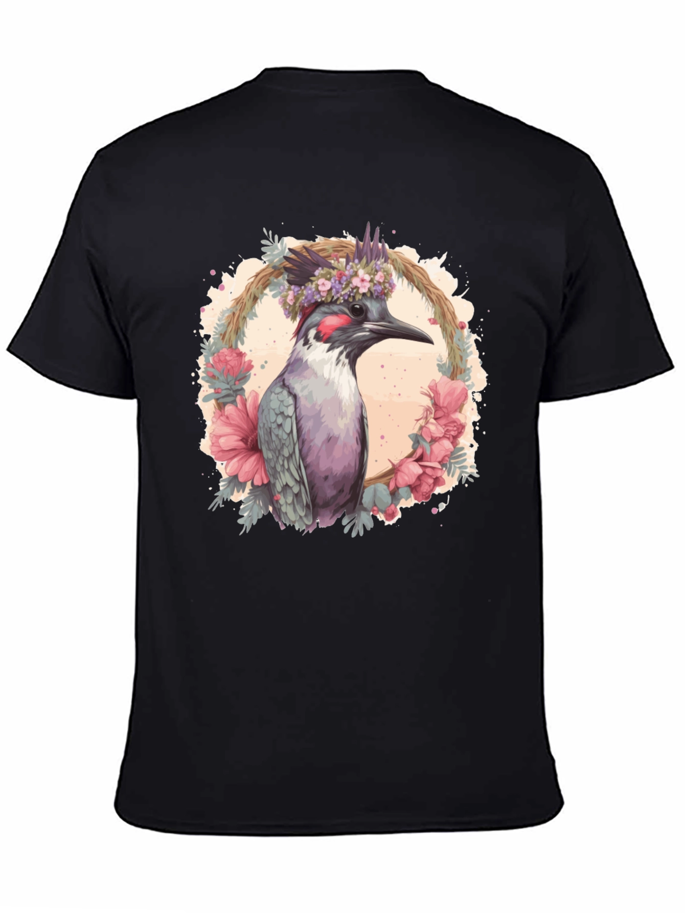 Bird Floral Wreath Graphic Tee