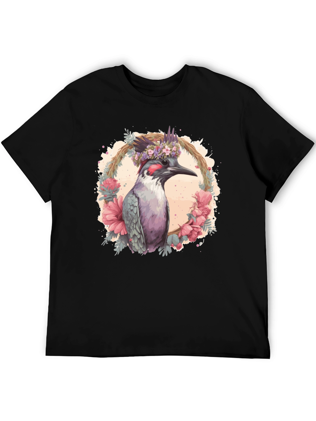 Bird Floral Wreath Graphic Tee