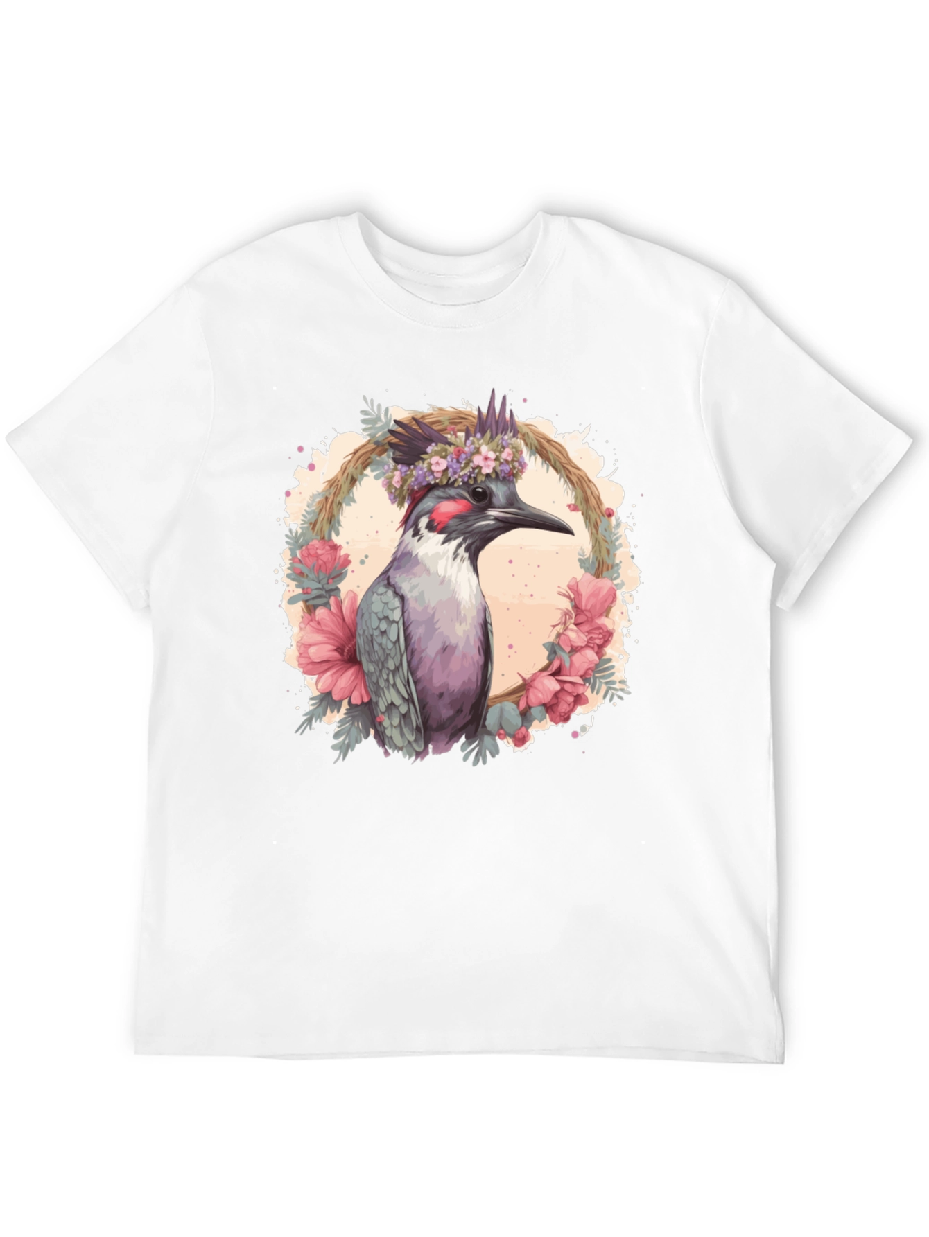 Bird Floral Wreath Graphic Tee