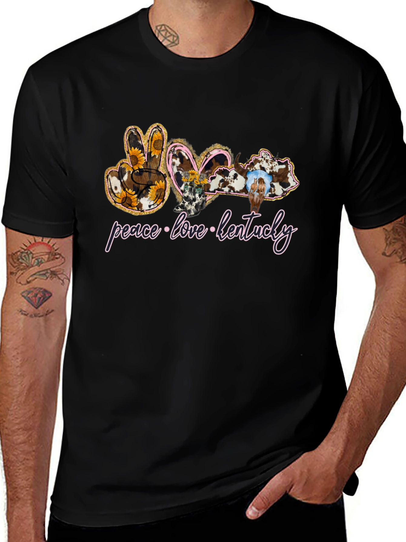 Peace Love Kentucky Graphic T-Shirt