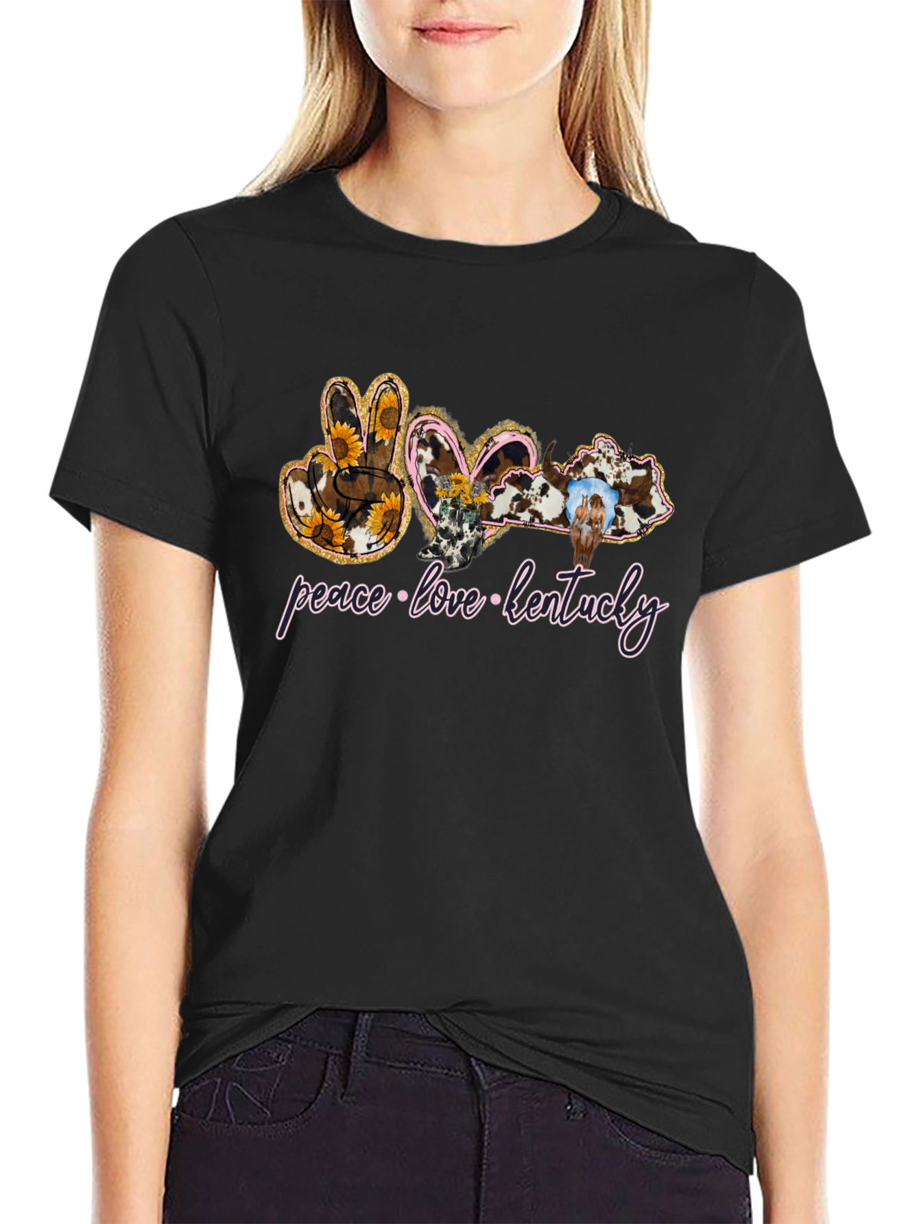 Peace Love Kentucky Graphic T-Shirt