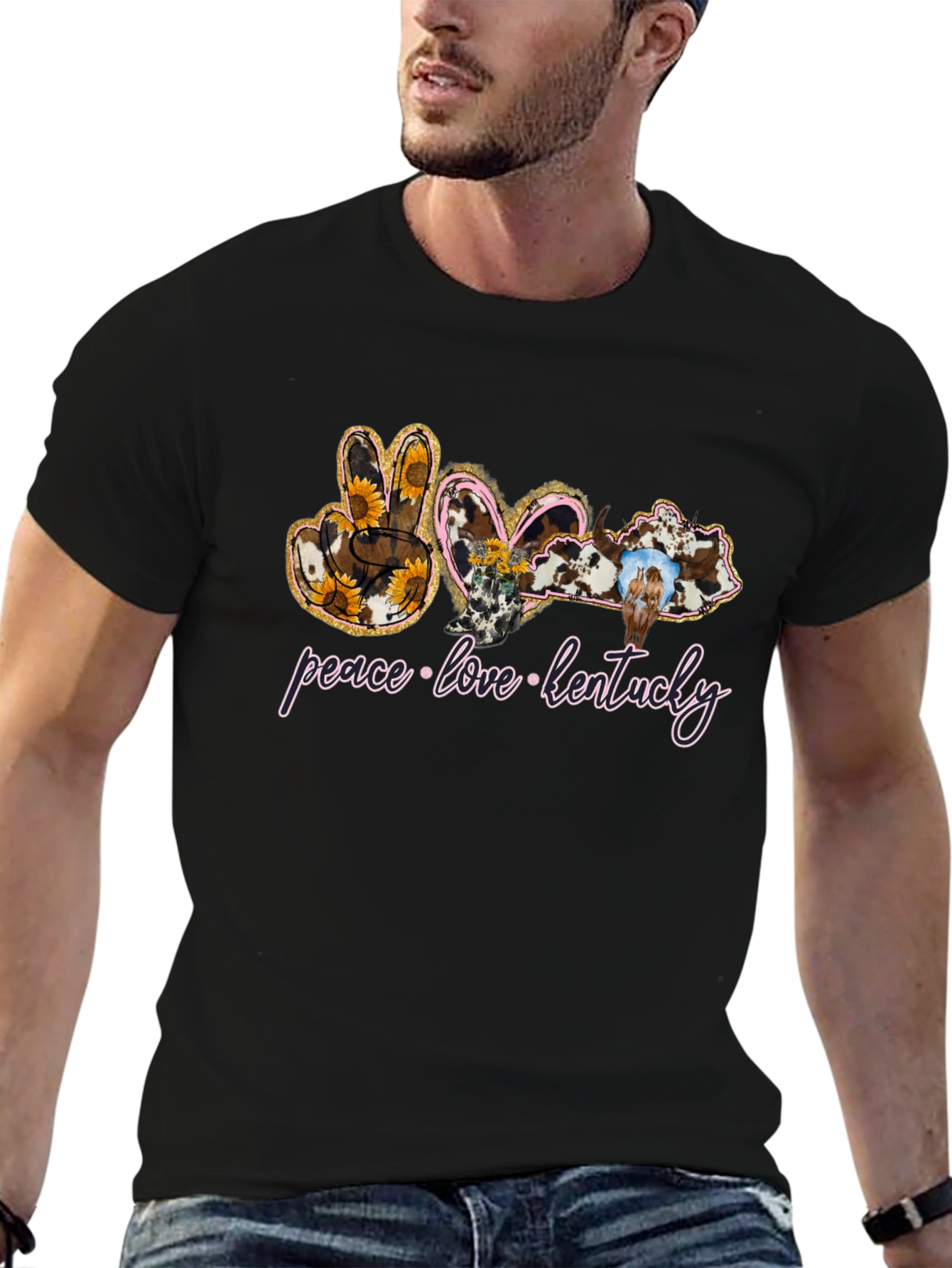Peace Love Kentucky Graphic T-Shirt