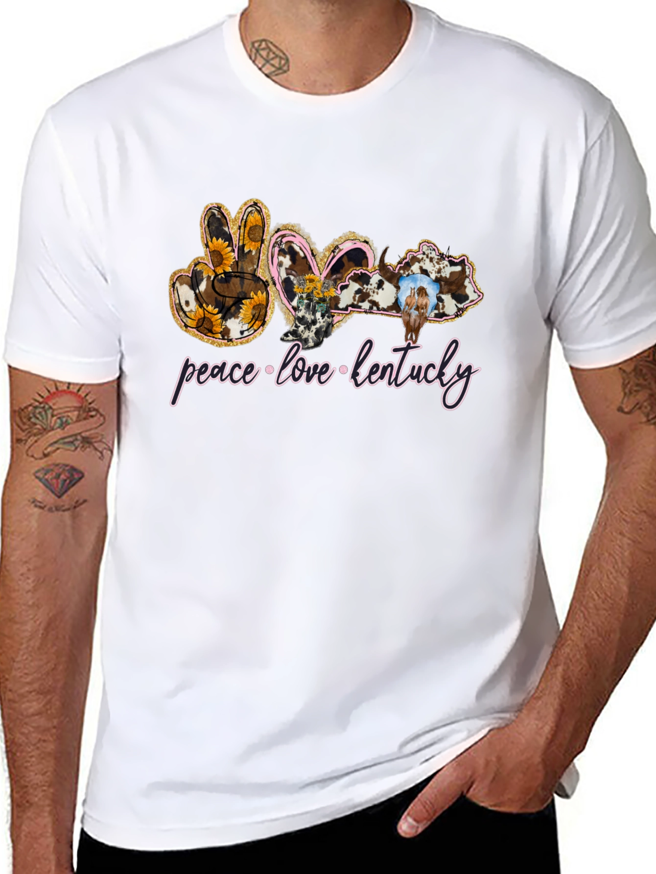 Peace Love Kentucky Graphic T-Shirt