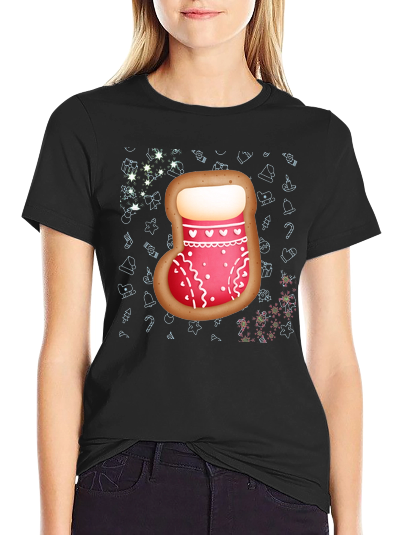 Christmas Stocking Cookie Mens T-Shirt