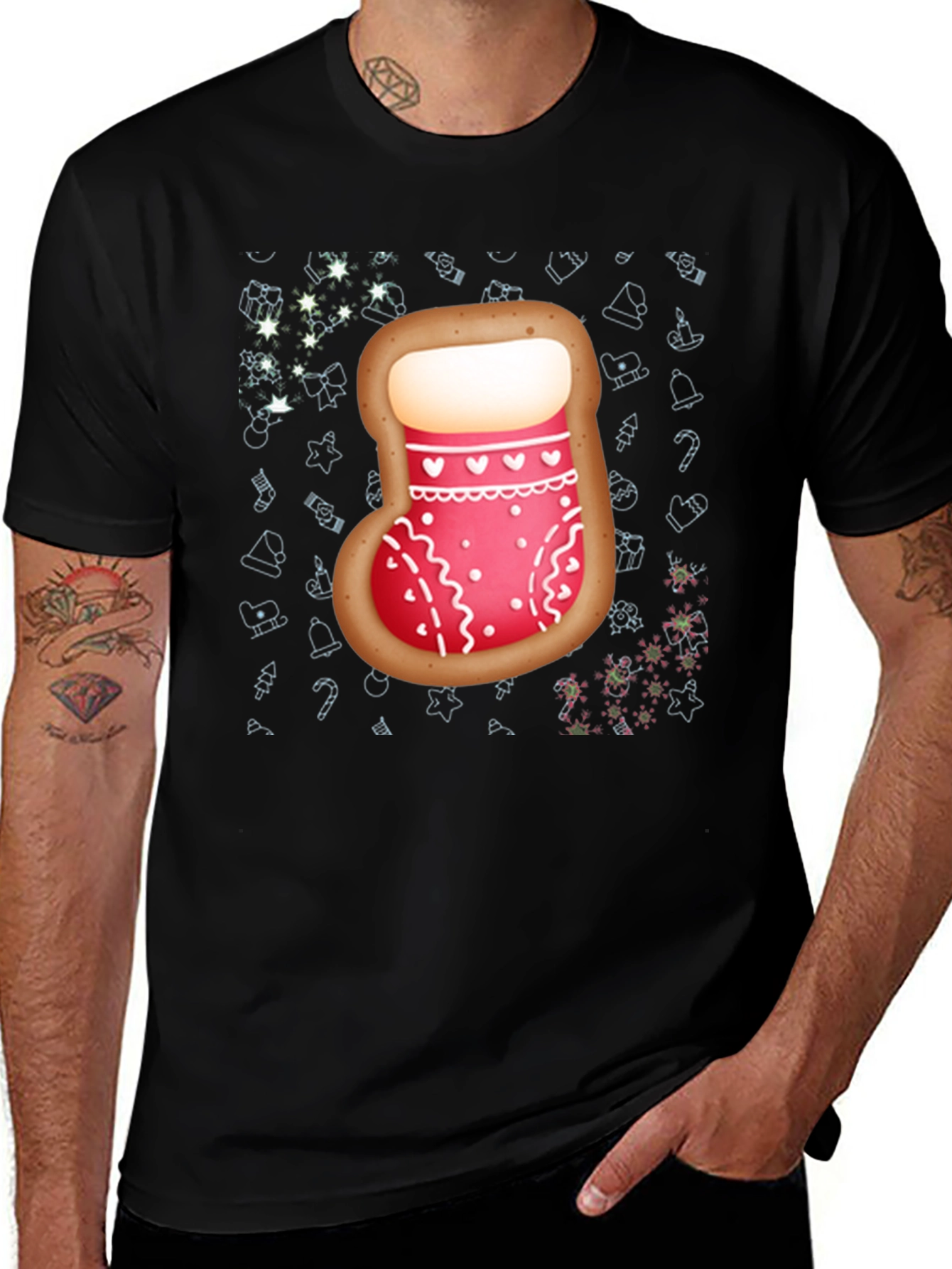 Christmas Stocking Cookie Mens T-Shirt