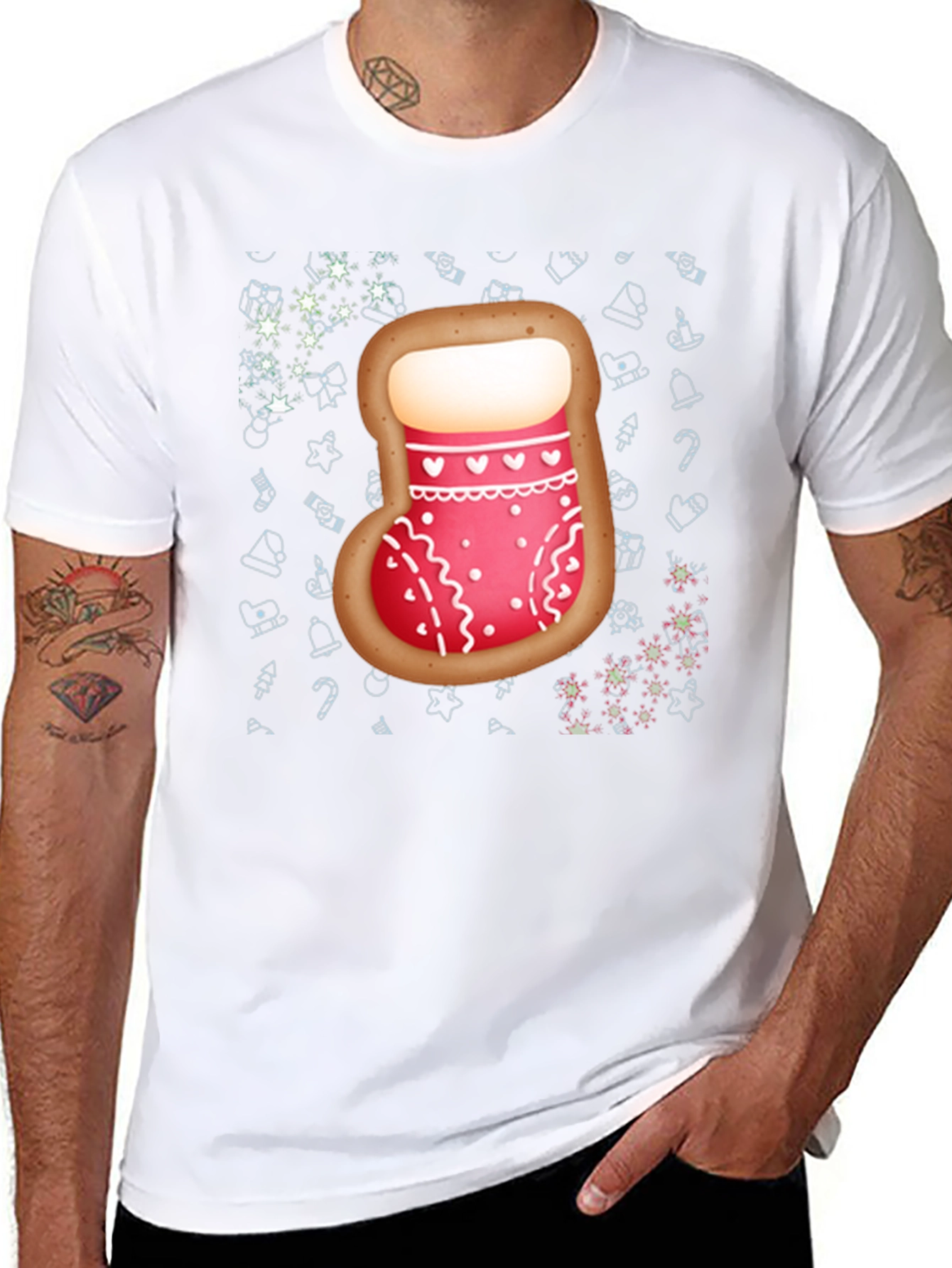 Christmas Stocking Cookie Mens T-Shirt