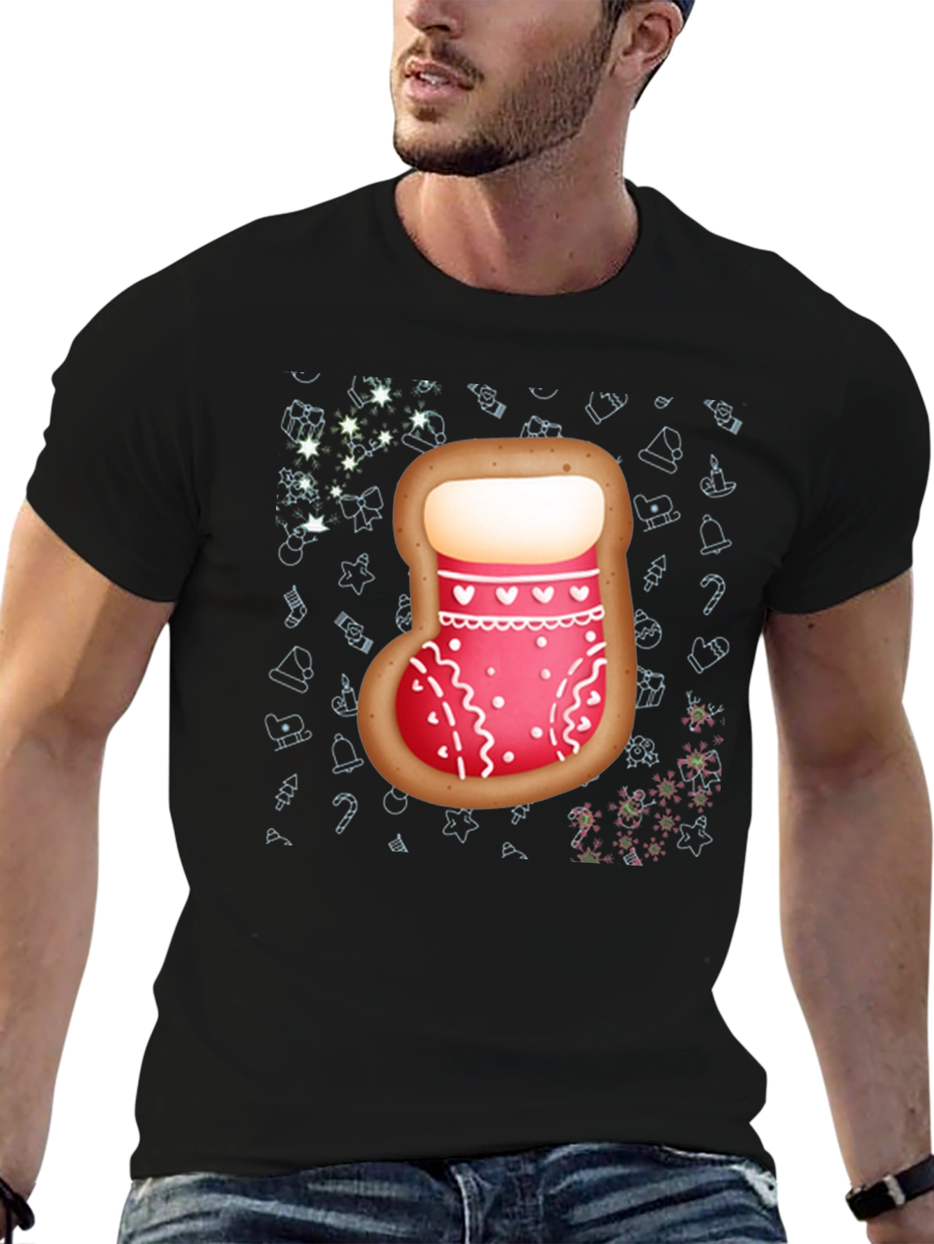 Christmas Stocking Cookie Mens T-Shirt