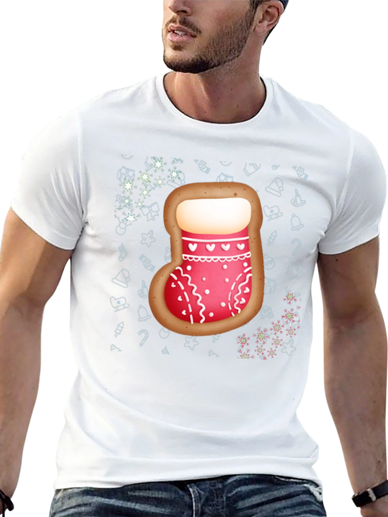 Christmas Stocking Cookie Mens T-Shirt