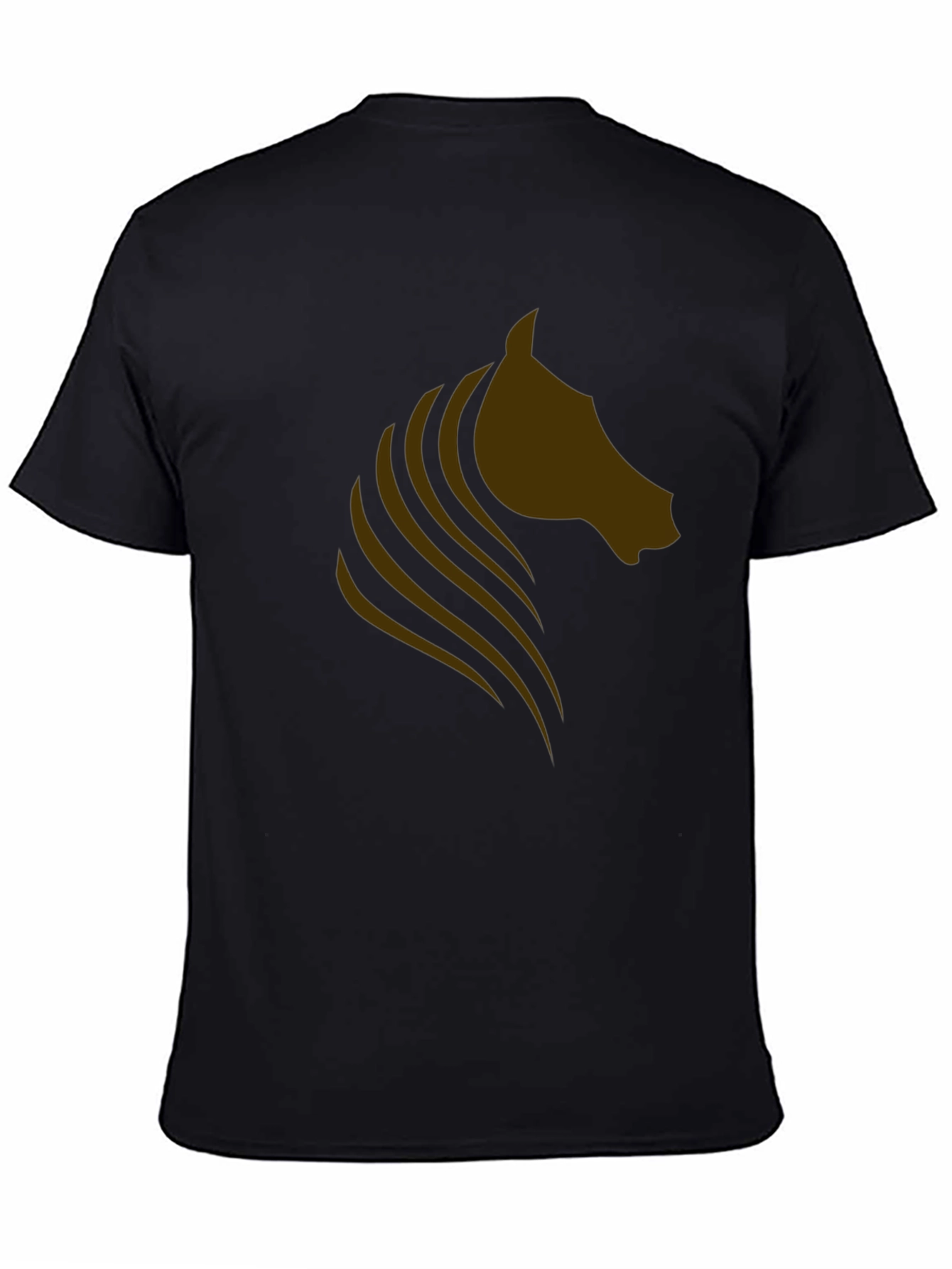 Mens Black T-shirt with Horse Graphic Design