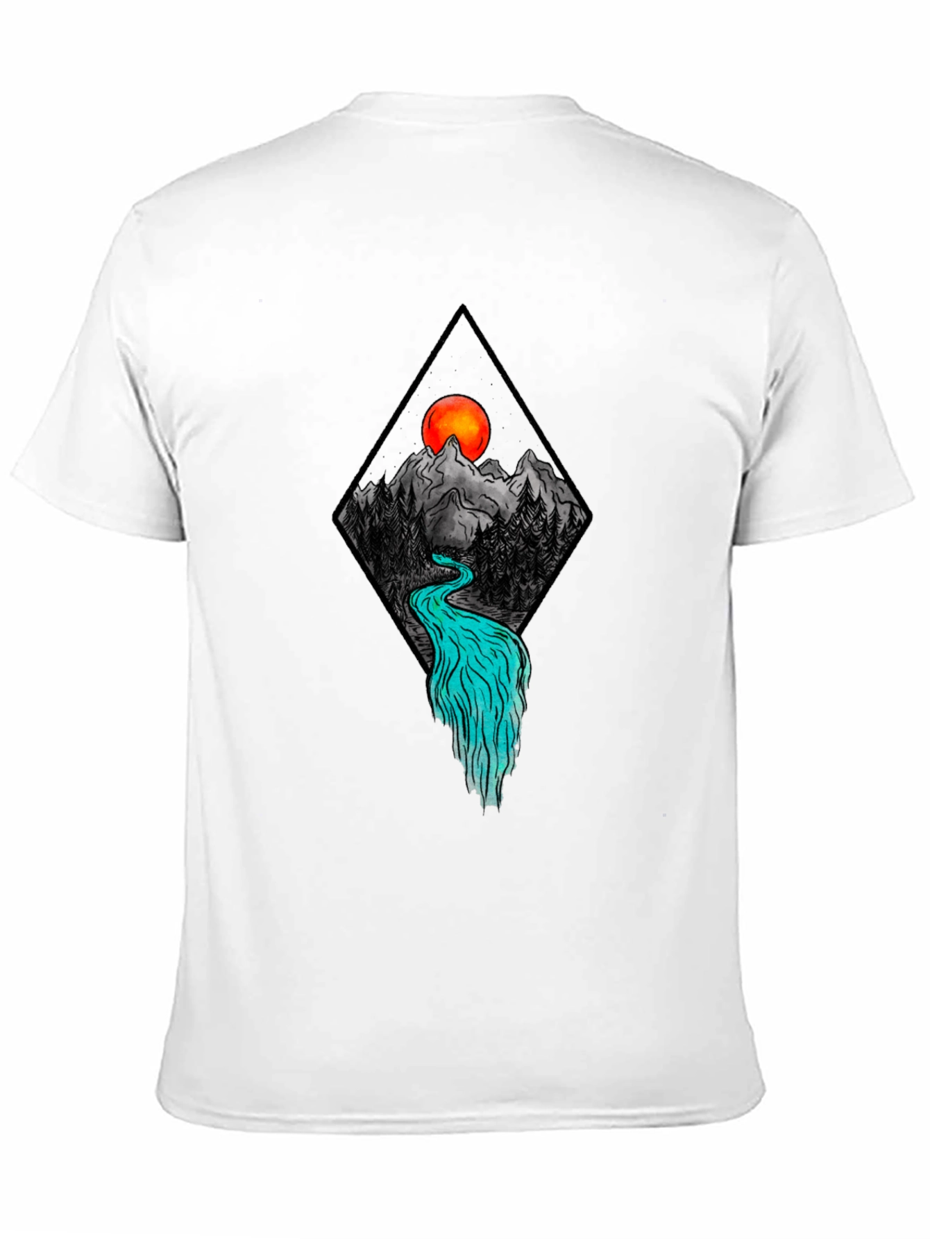 Mountain River Graphic Tee - Black