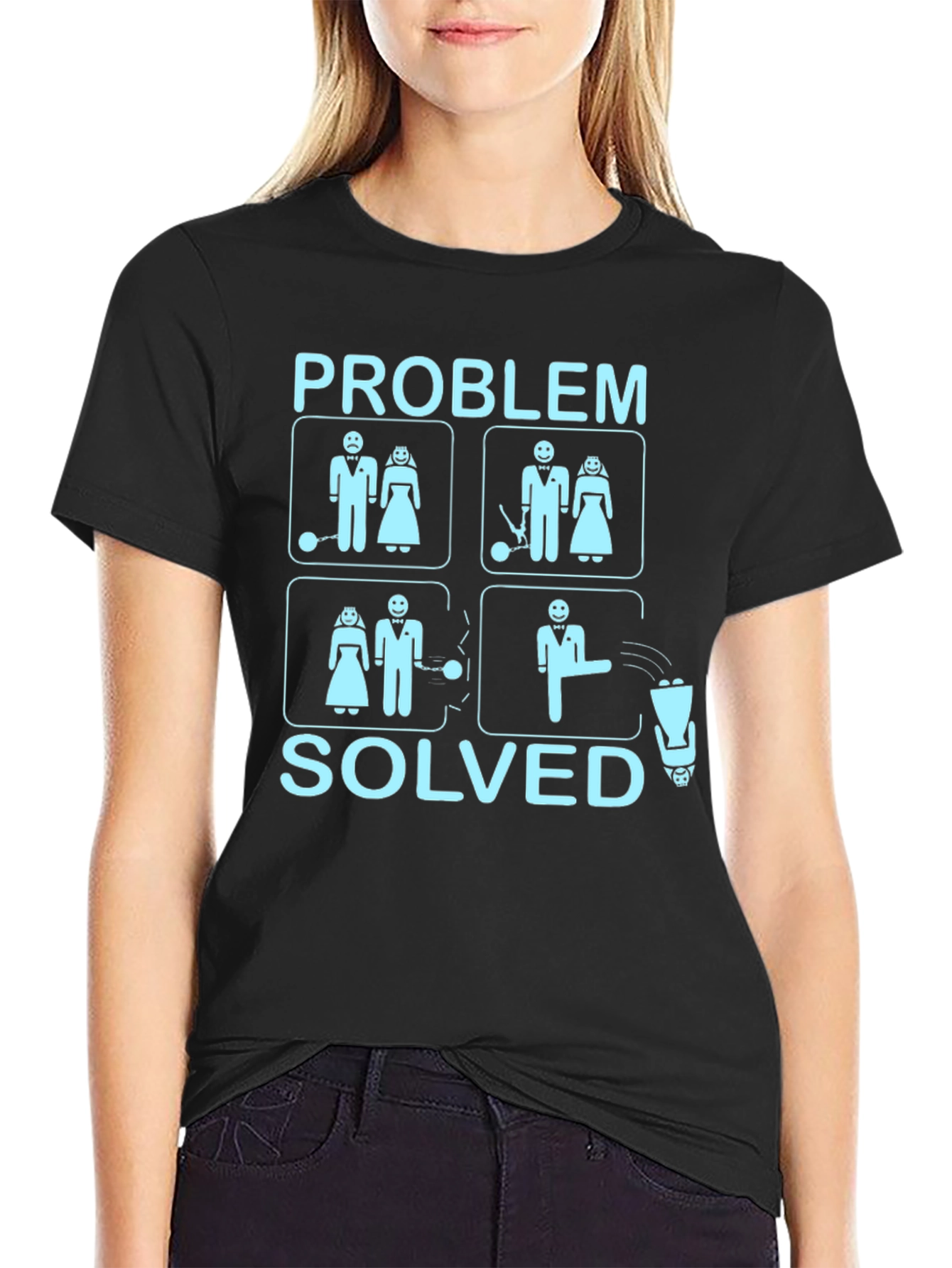 Problem Solved Divorce Funny Graphic T-Shirt