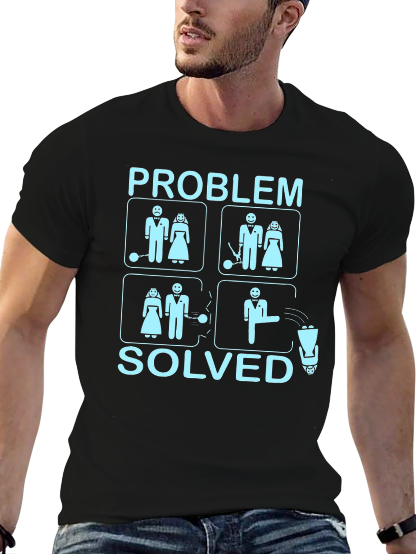 Problem Solved Divorce Funny Graphic T-Shirt