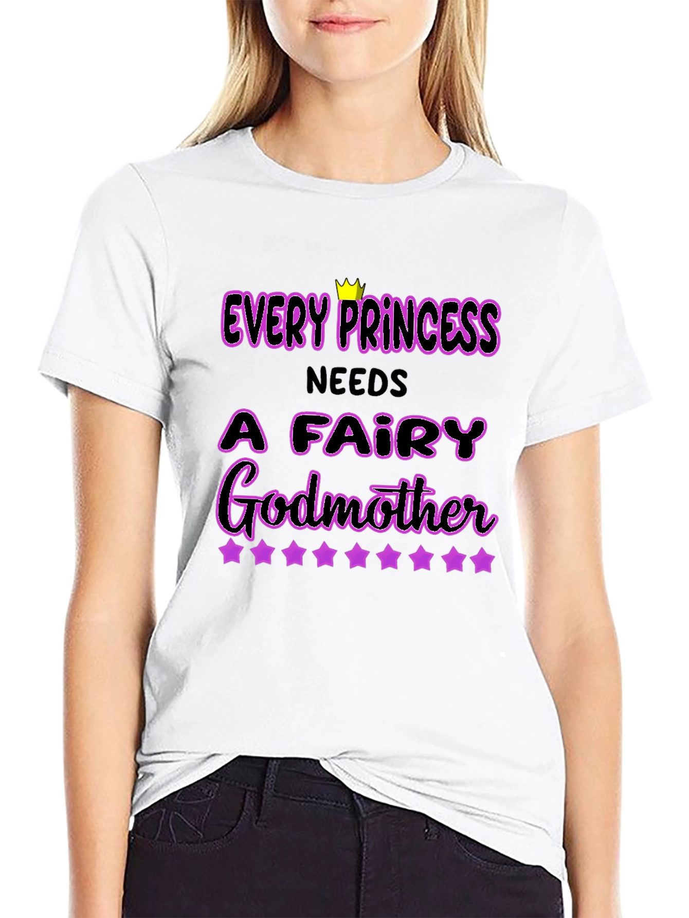 Every Princess Needs a Fairy Godmother Black T-Shirt
