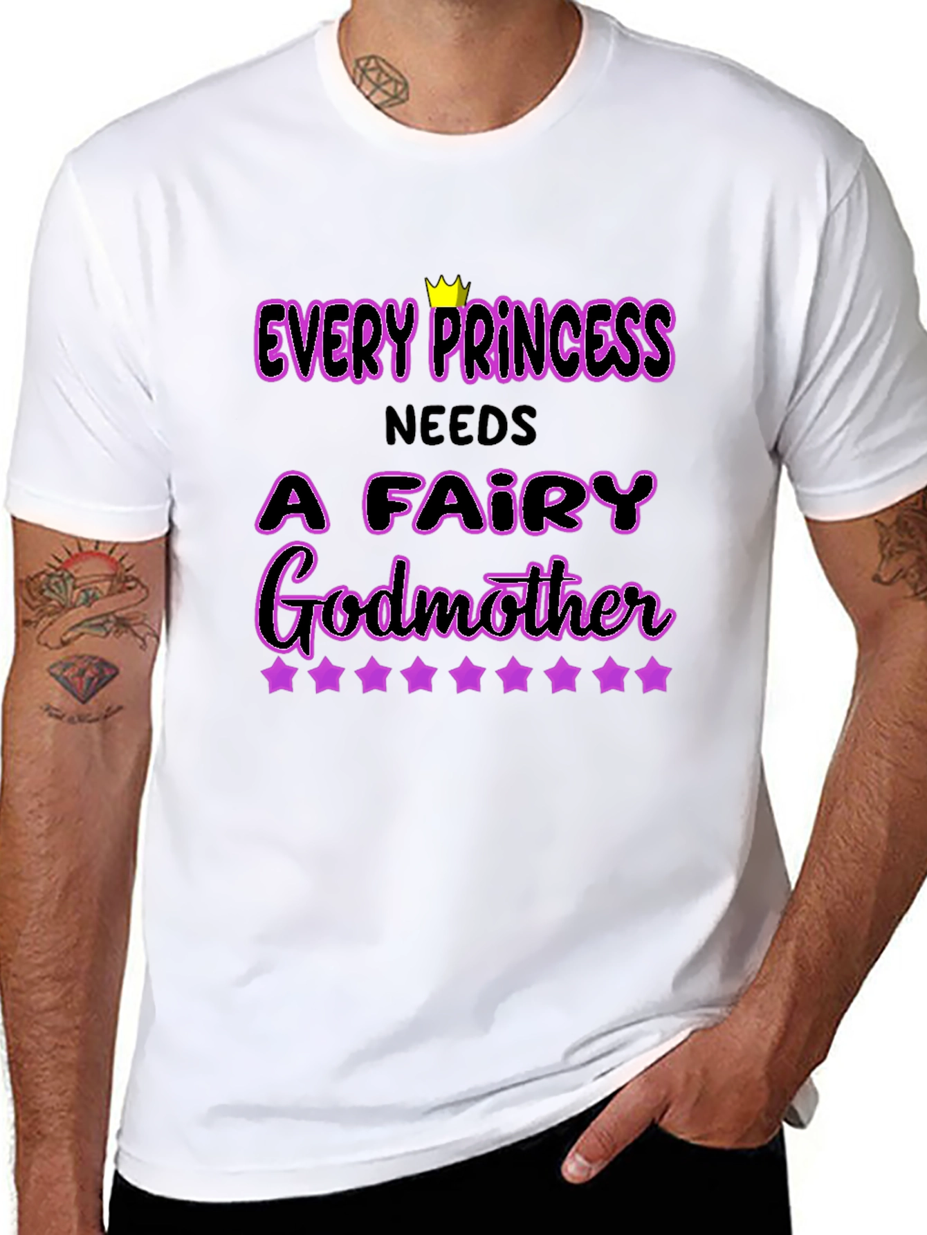 Every Princess Needs a Fairy Godmother Black T-Shirt