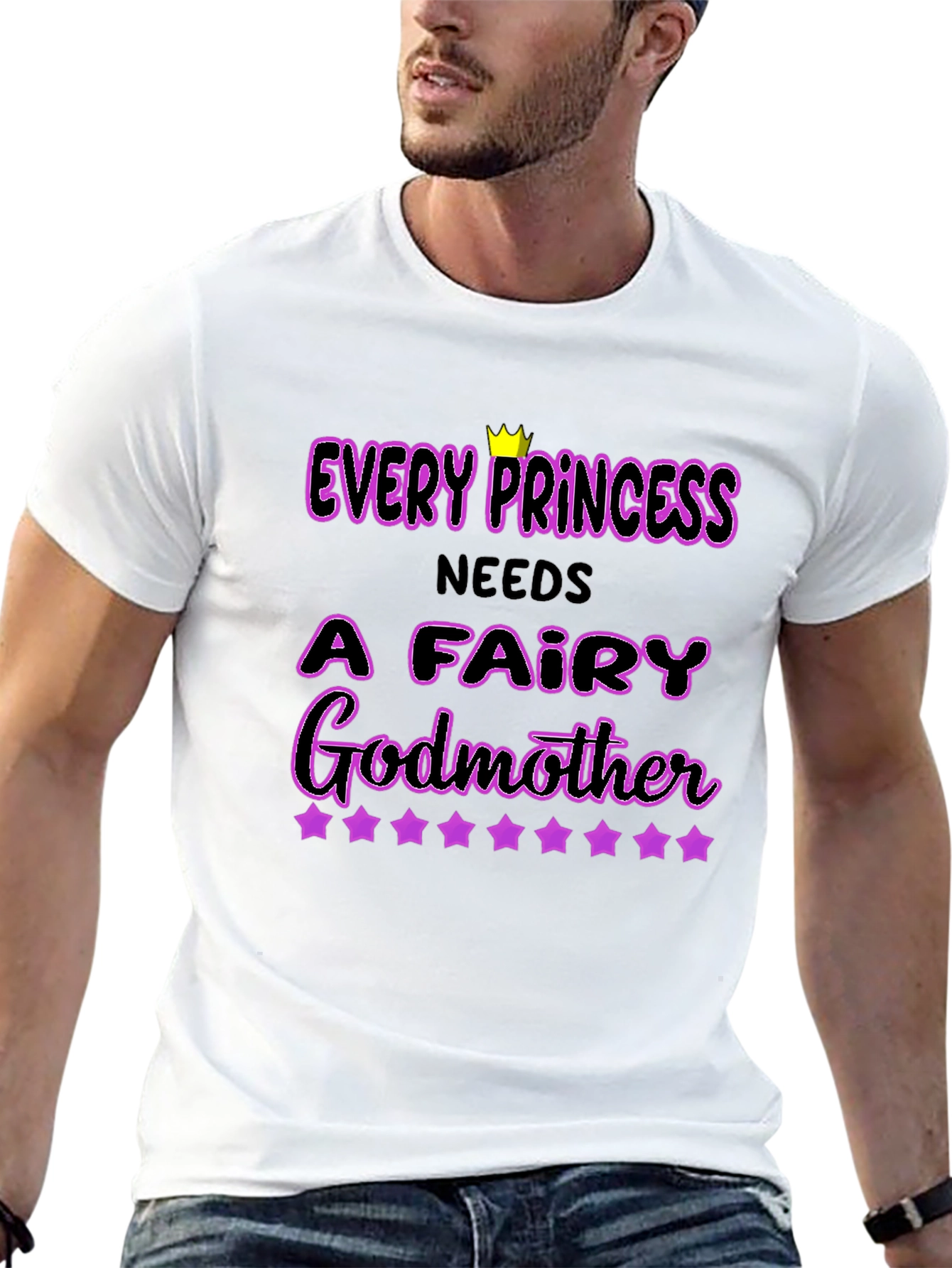Every Princess Needs a Fairy Godmother Black T-Shirt