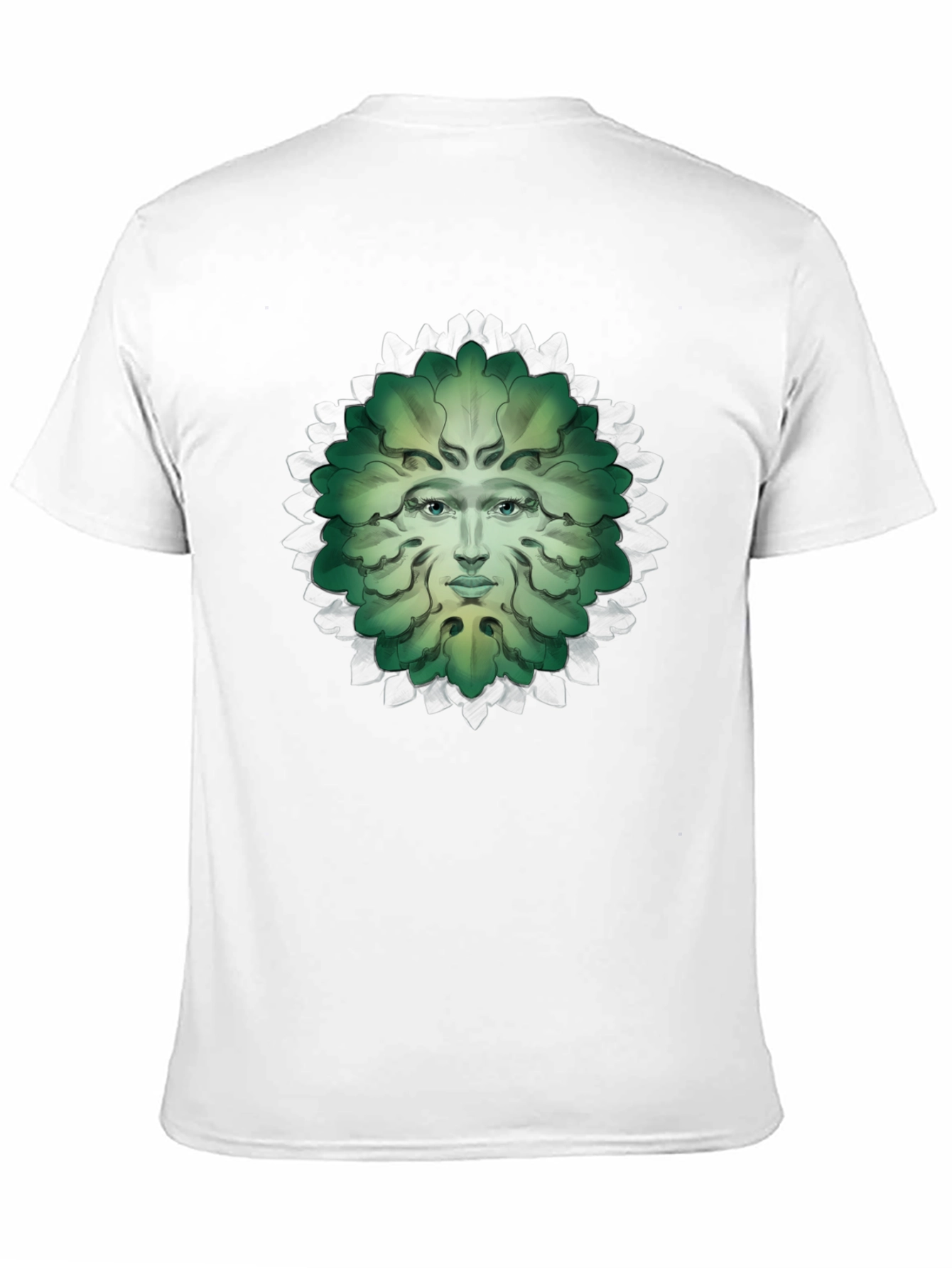 Green Man Face Graphic Tee - Nature Inspired T-Shirt