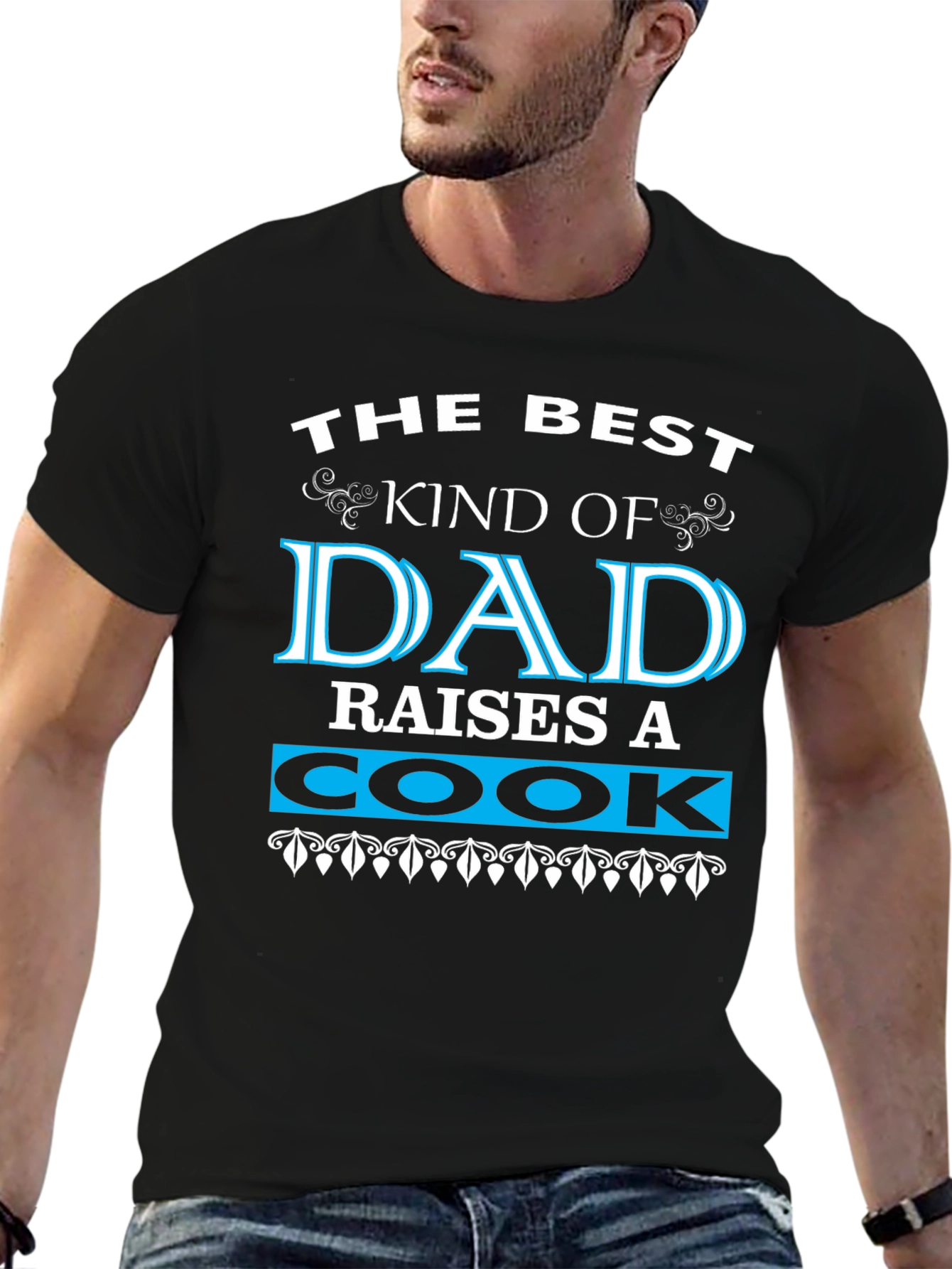 Best Dad Raises a Cook Black Graphic T-Shirt