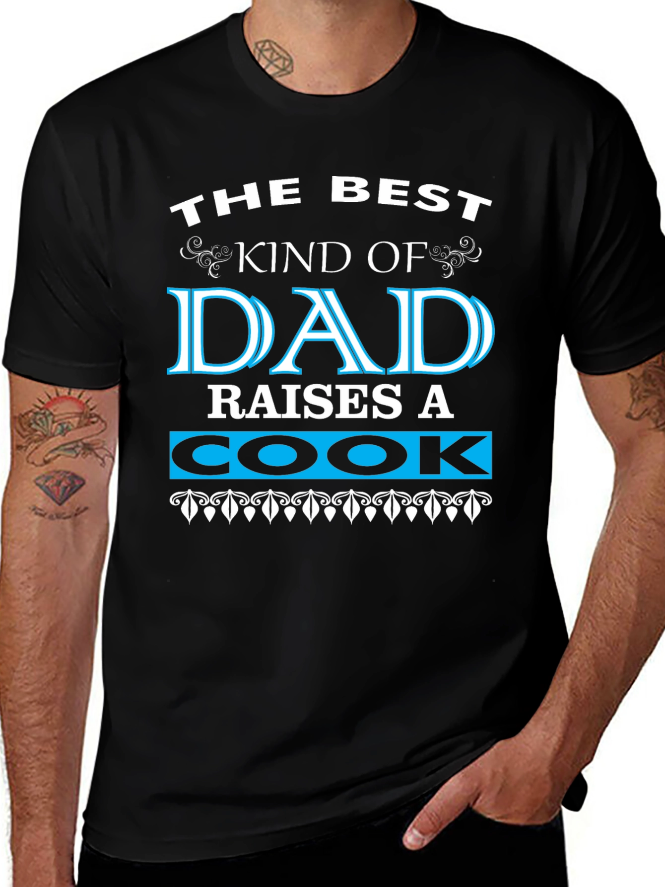 Best Dad Raises a Cook Black Graphic T-Shirt