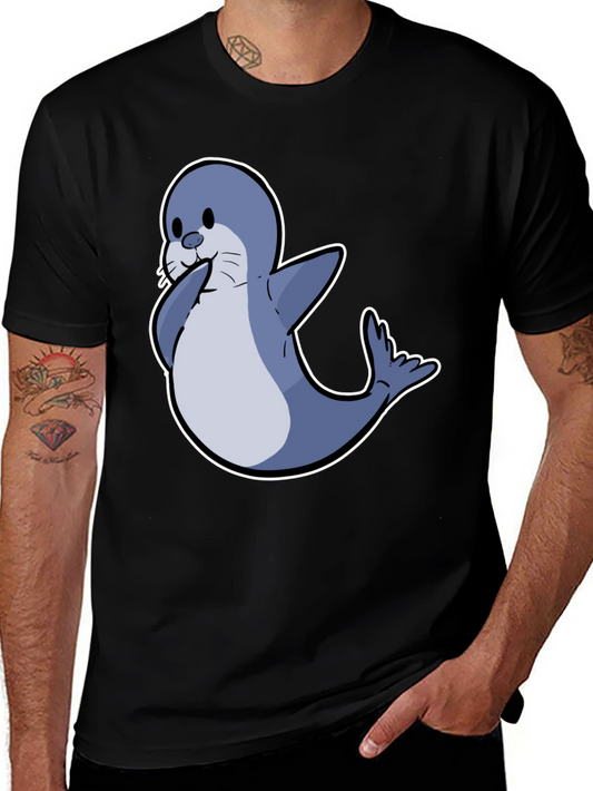 Seal Cartoon Graphic Tee - Cute Animal Shirt