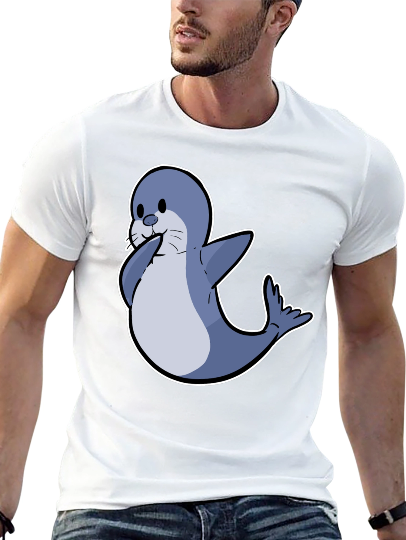 Seal Cartoon Graphic Tee - Cute Animal Shirt