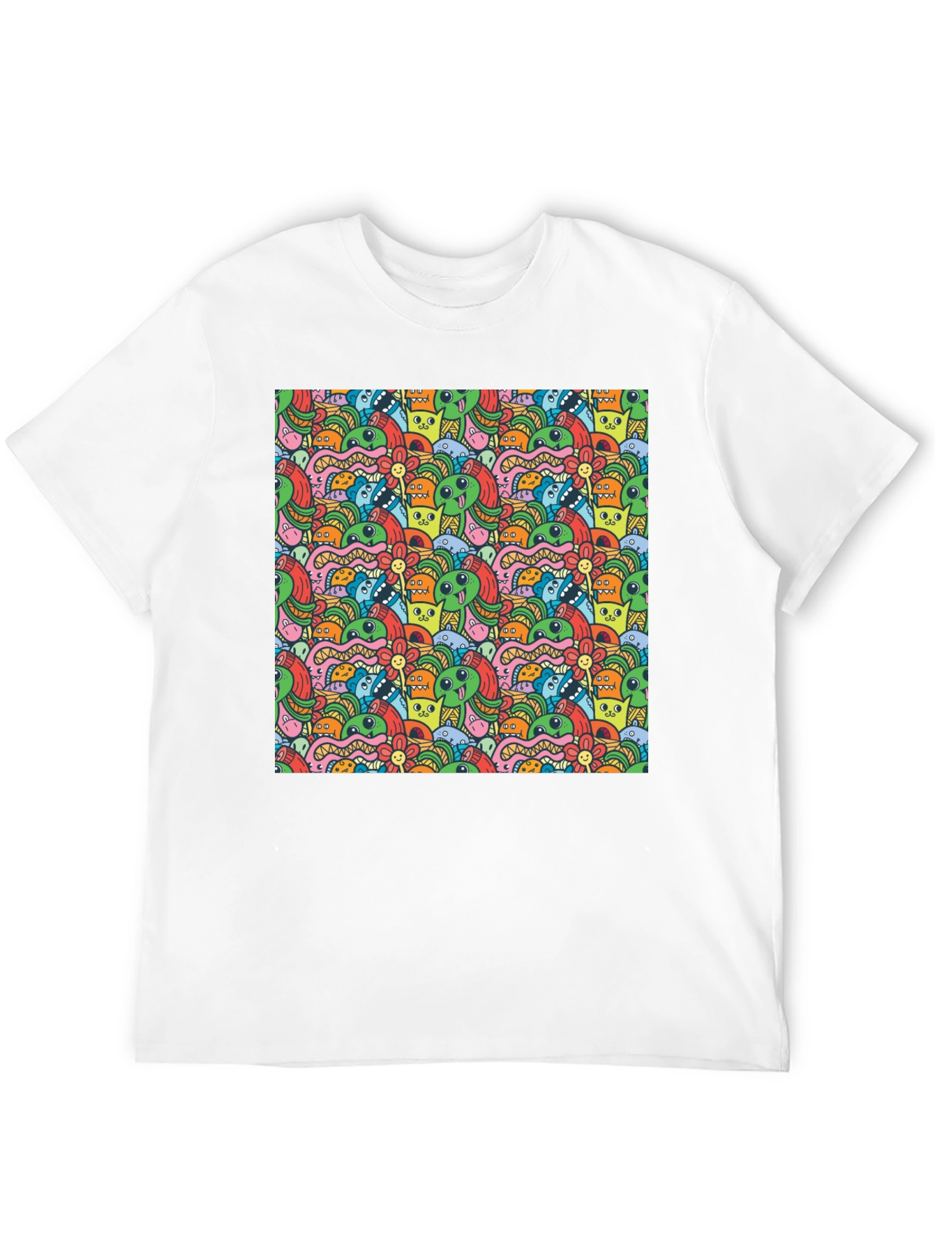 Monster Doodle Graphic Black T-Shirt