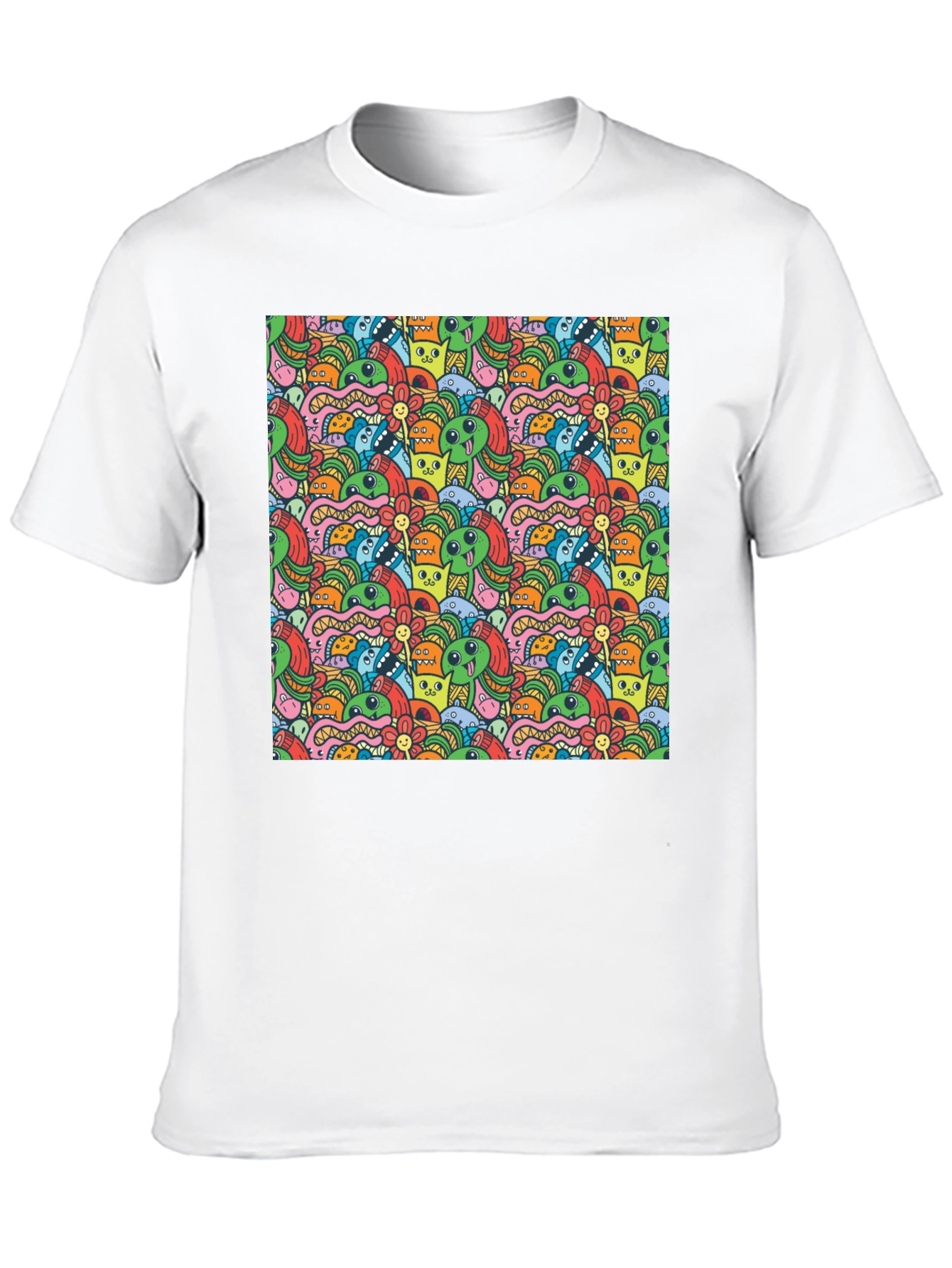 Monster Doodle Graphic Black T-Shirt