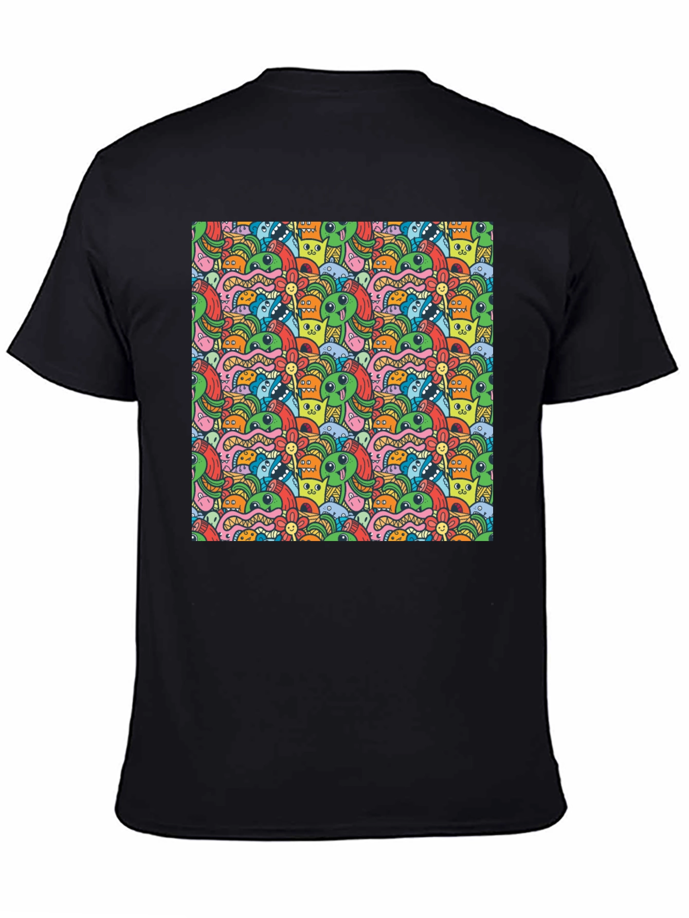 Monster Doodle Graphic Black T-Shirt