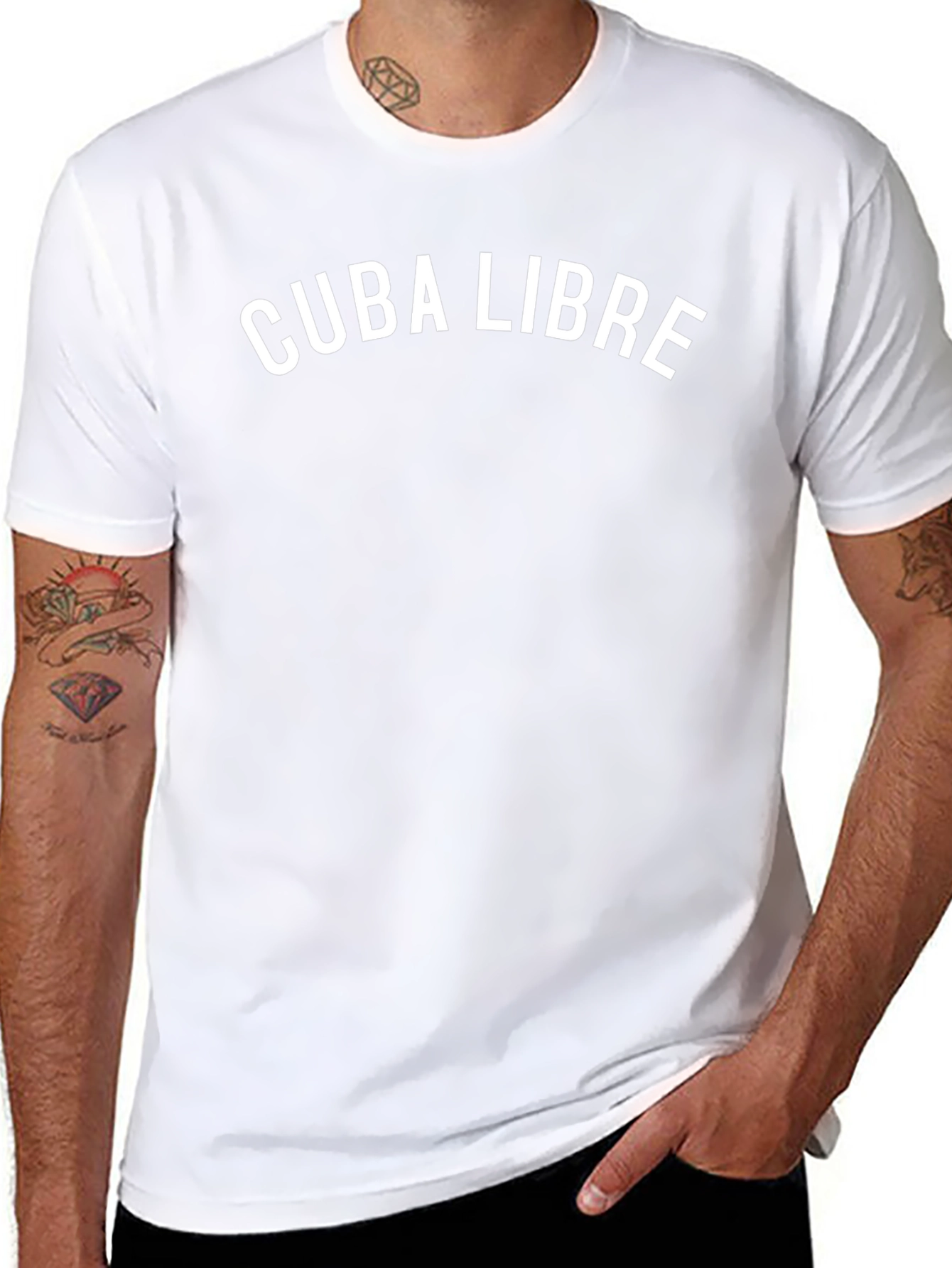 Cuba Libre Graphic Tee - Black Crew Neck T-Shirt