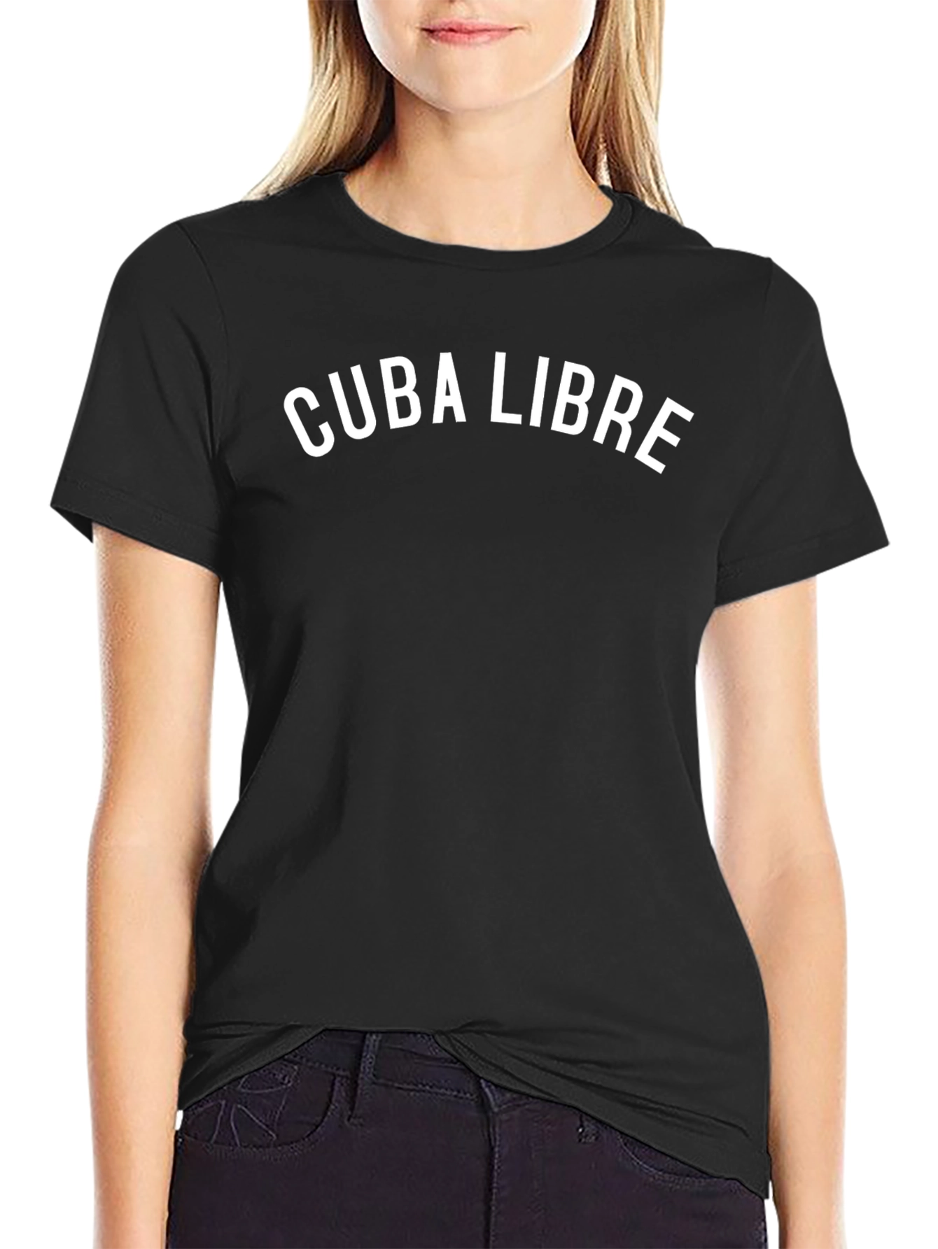 Cuba Libre Graphic Tee - Black Crew Neck T-Shirt