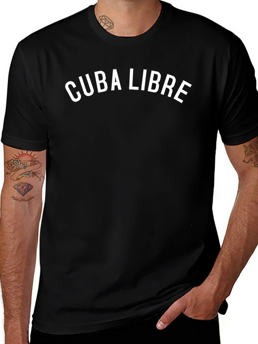 Cuba Libre Graphic Tee - Black Crew Neck T-Shirt