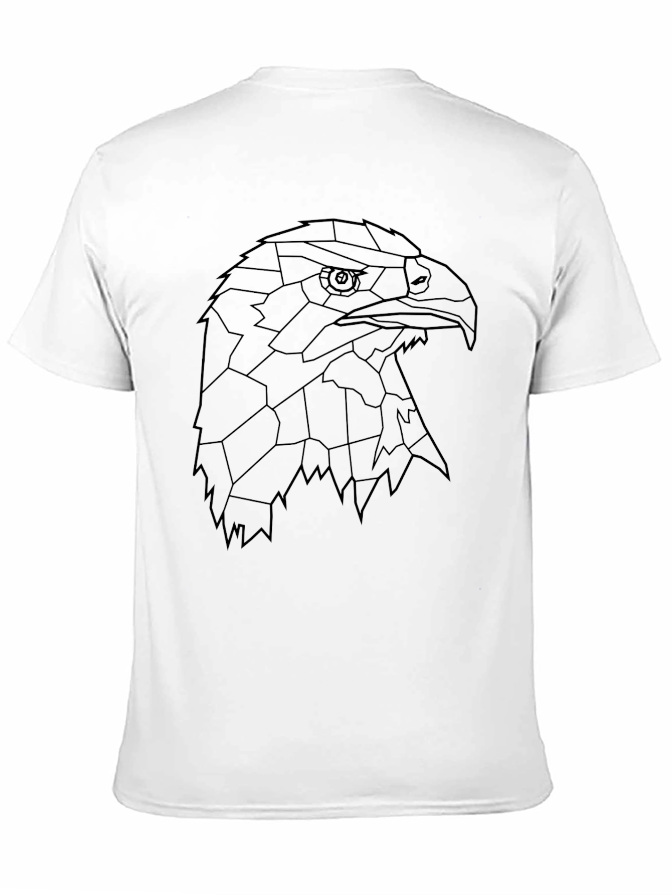 Geometric Eagle Head Black T-Shirt