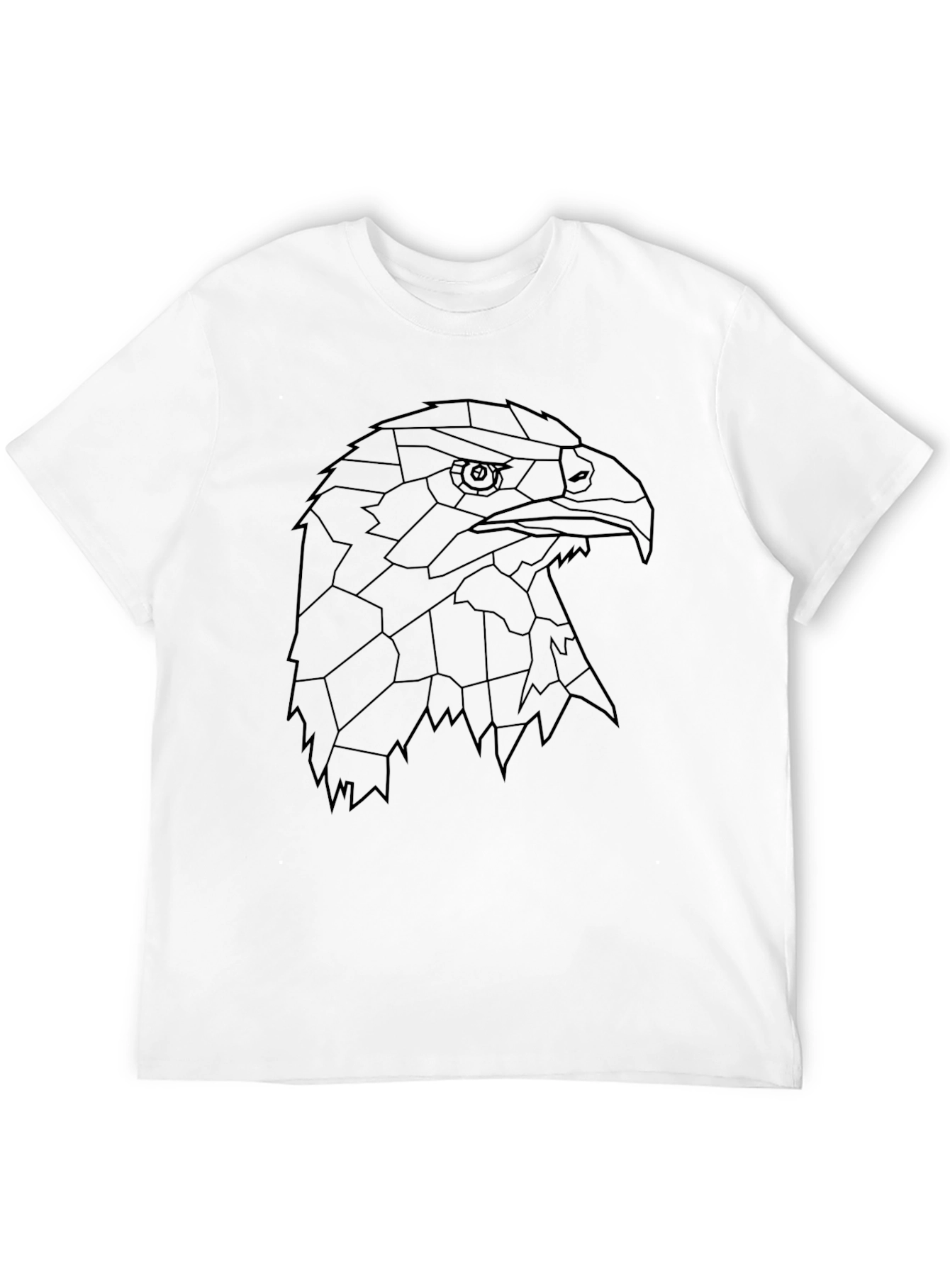 Geometric Eagle Head Black T-Shirt