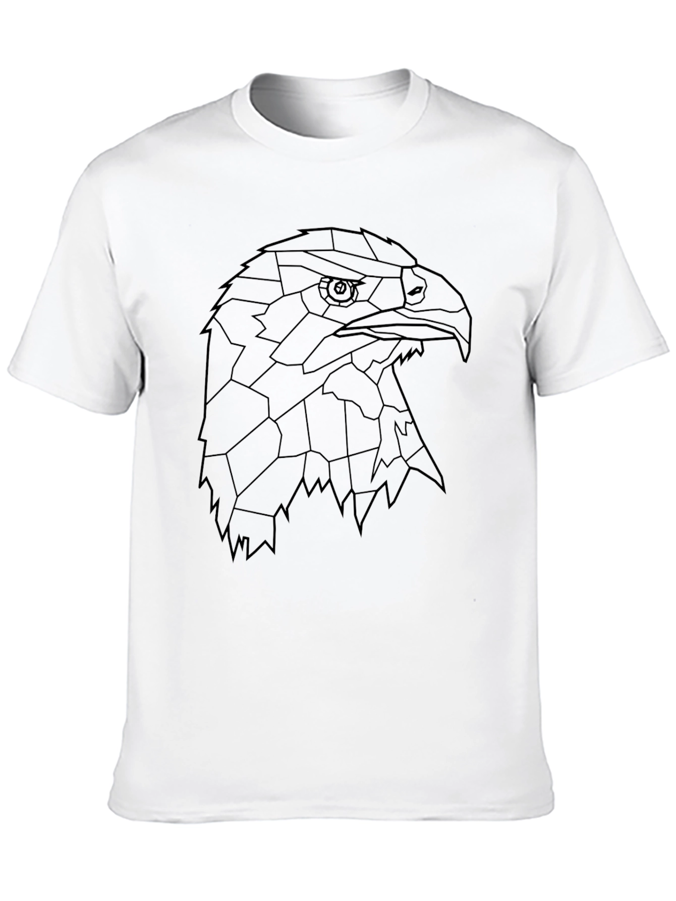 Geometric Eagle Head Black T-Shirt
