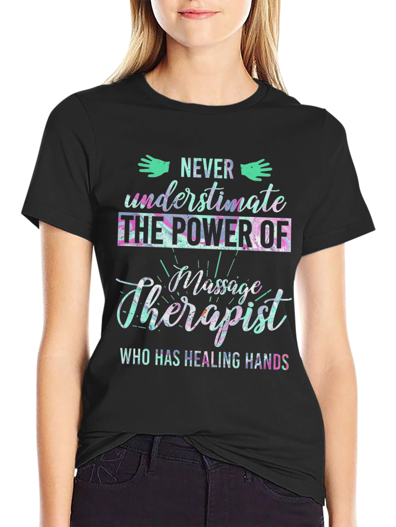 Massage Therapist Healing Hands Graphic T-Shirt