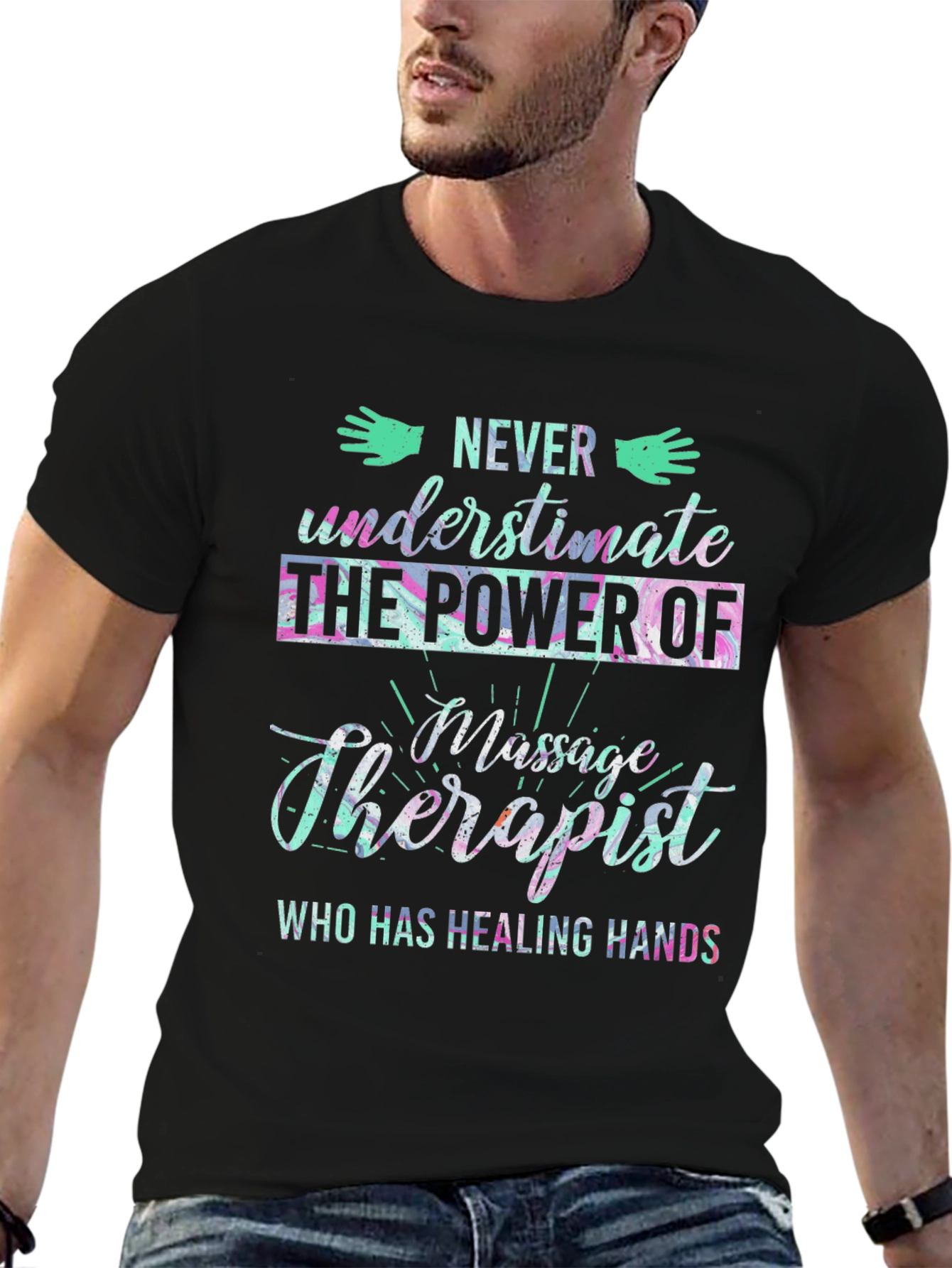 Massage Therapist Healing Hands Graphic T-Shirt