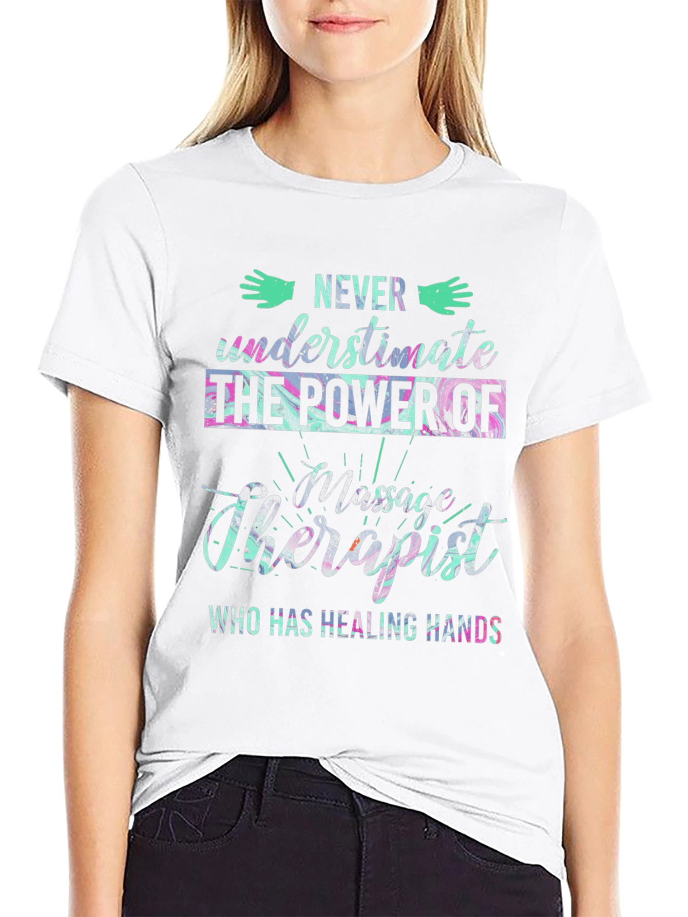 Massage Therapist Healing Hands Graphic T-Shirt