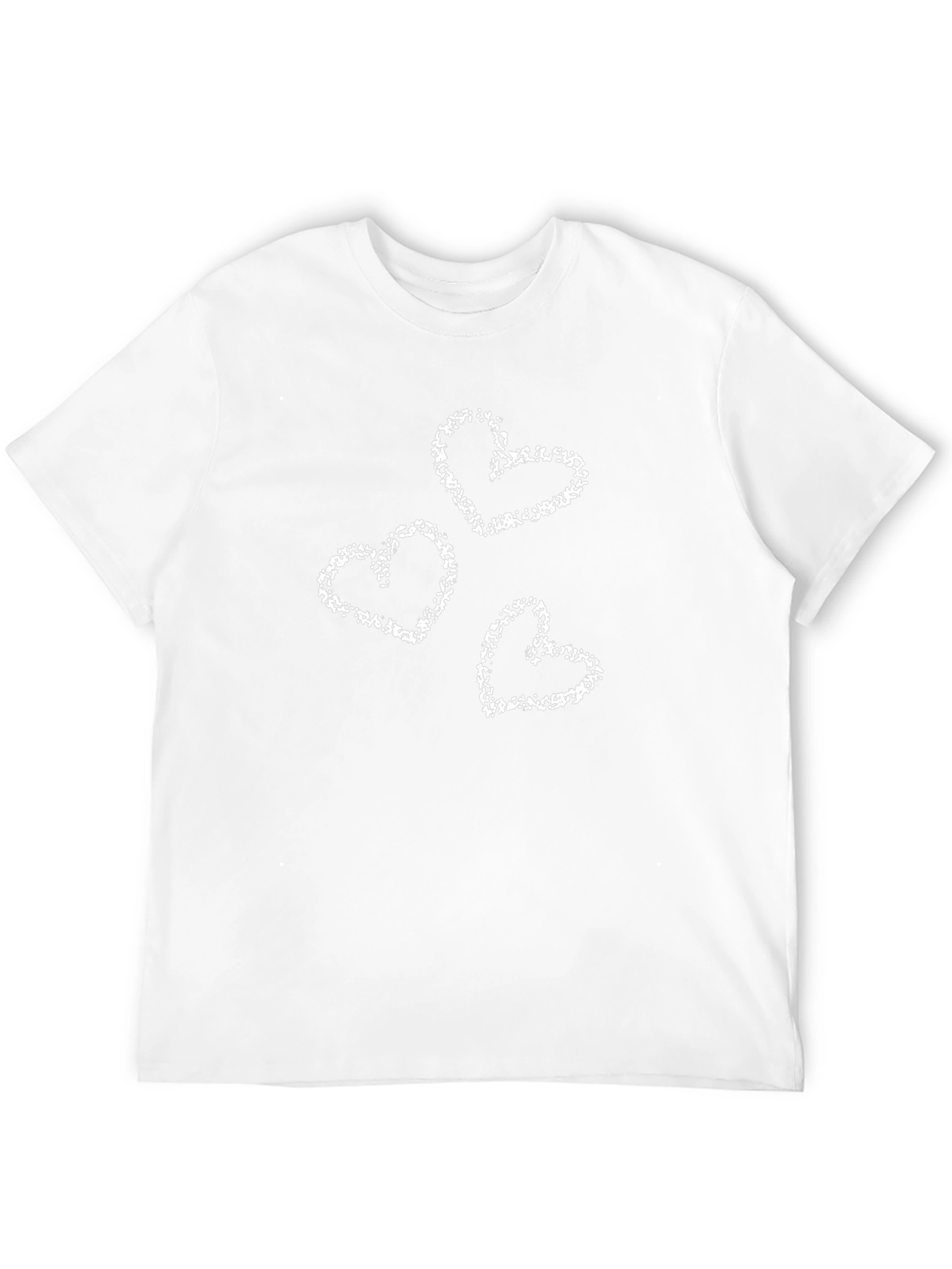 Mens Black Tee with White Hearts Print