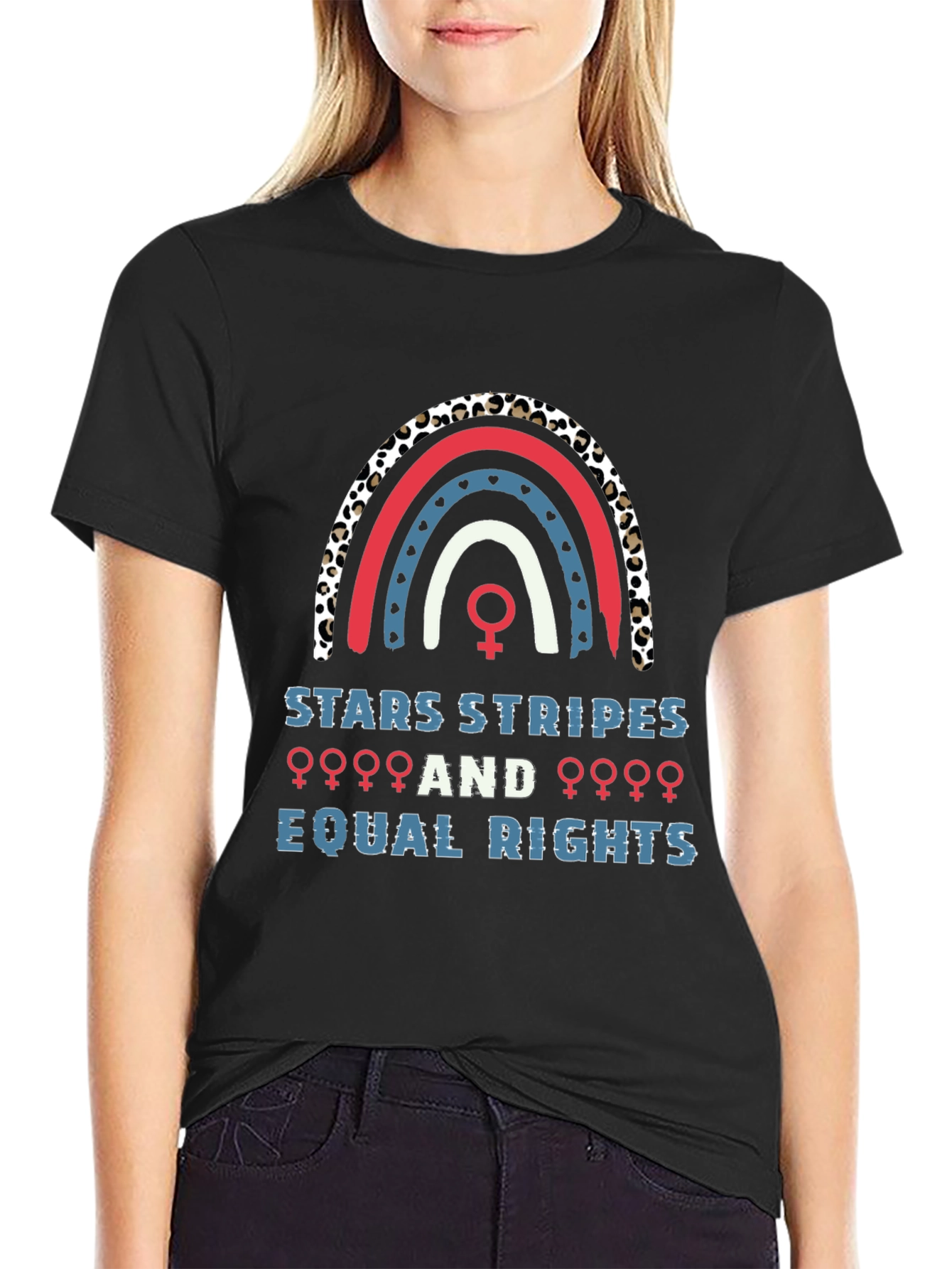 Stars Stripes Equal Rights Rainbow Graphic Tee