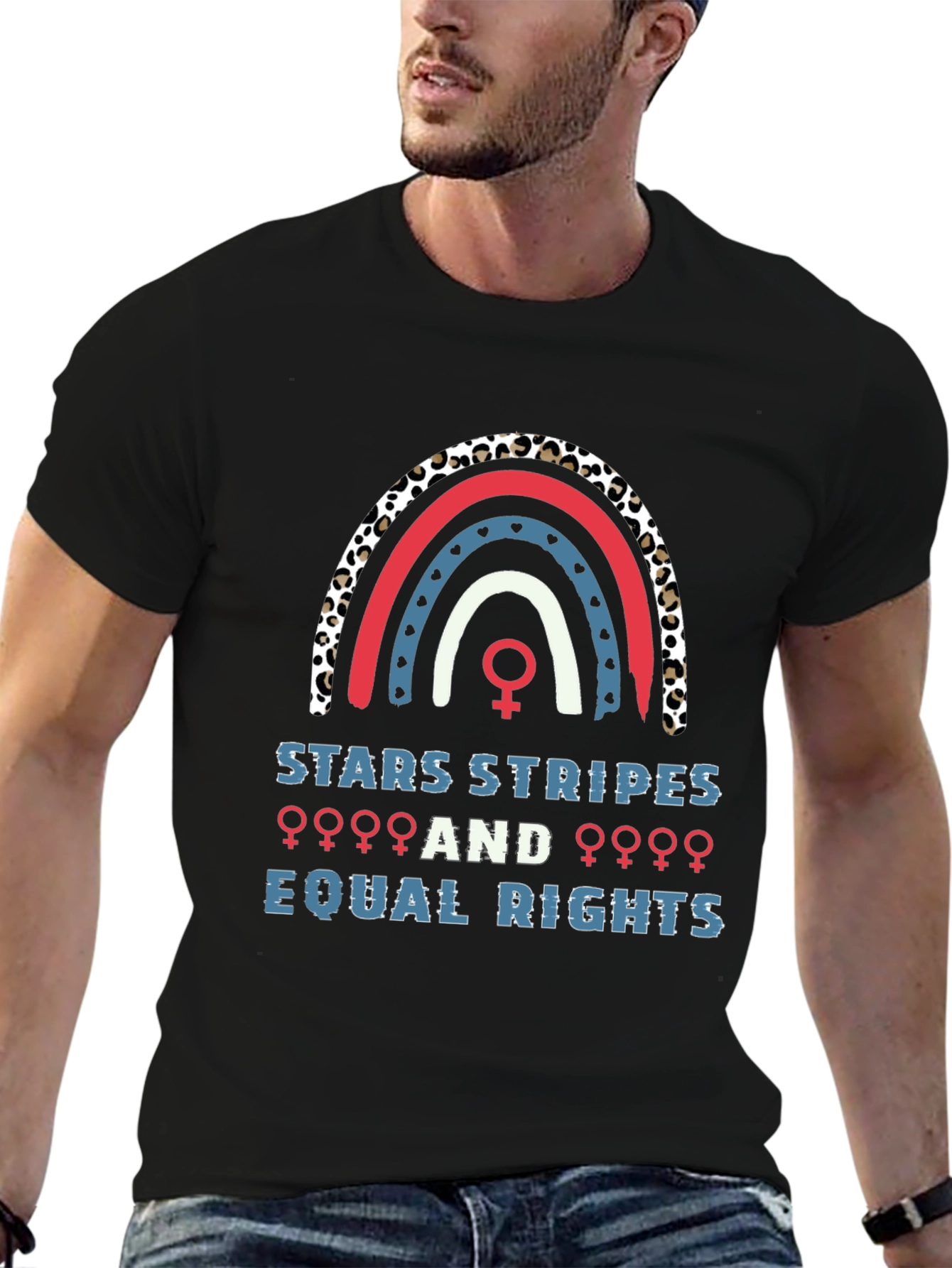 Stars Stripes Equal Rights Rainbow Graphic Tee